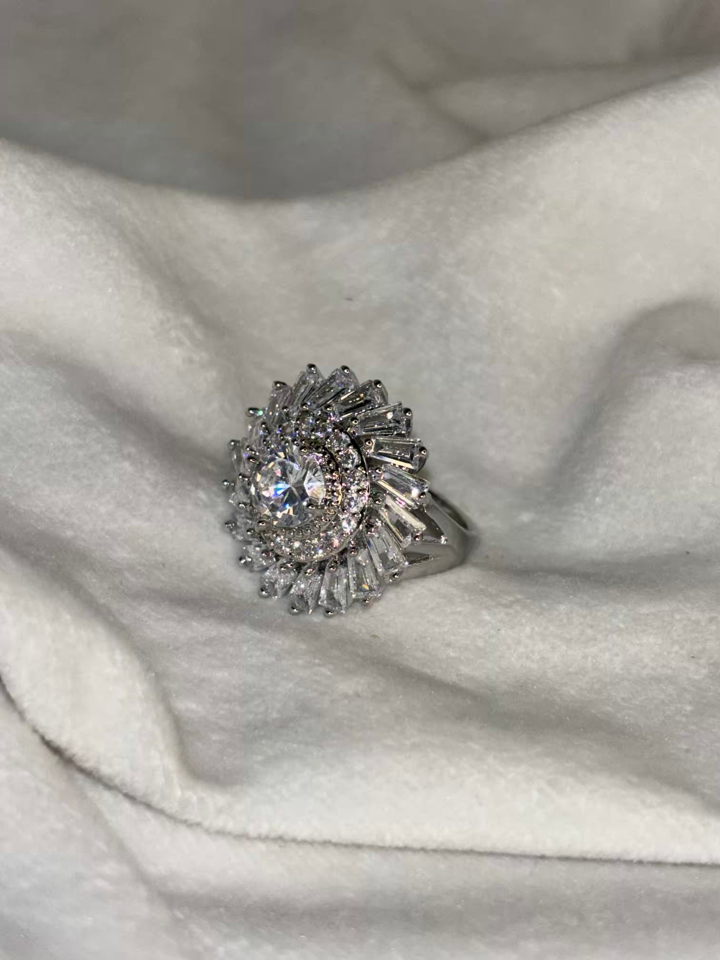 Noor Solitaire Silver Ring