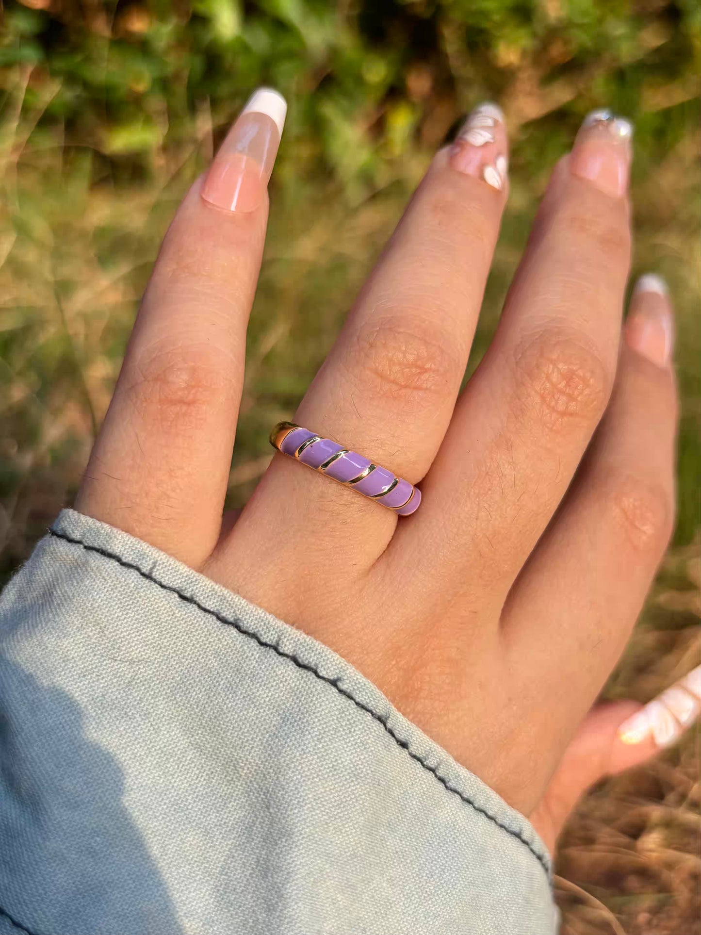 Purple Rope Band Ring - Adjustable