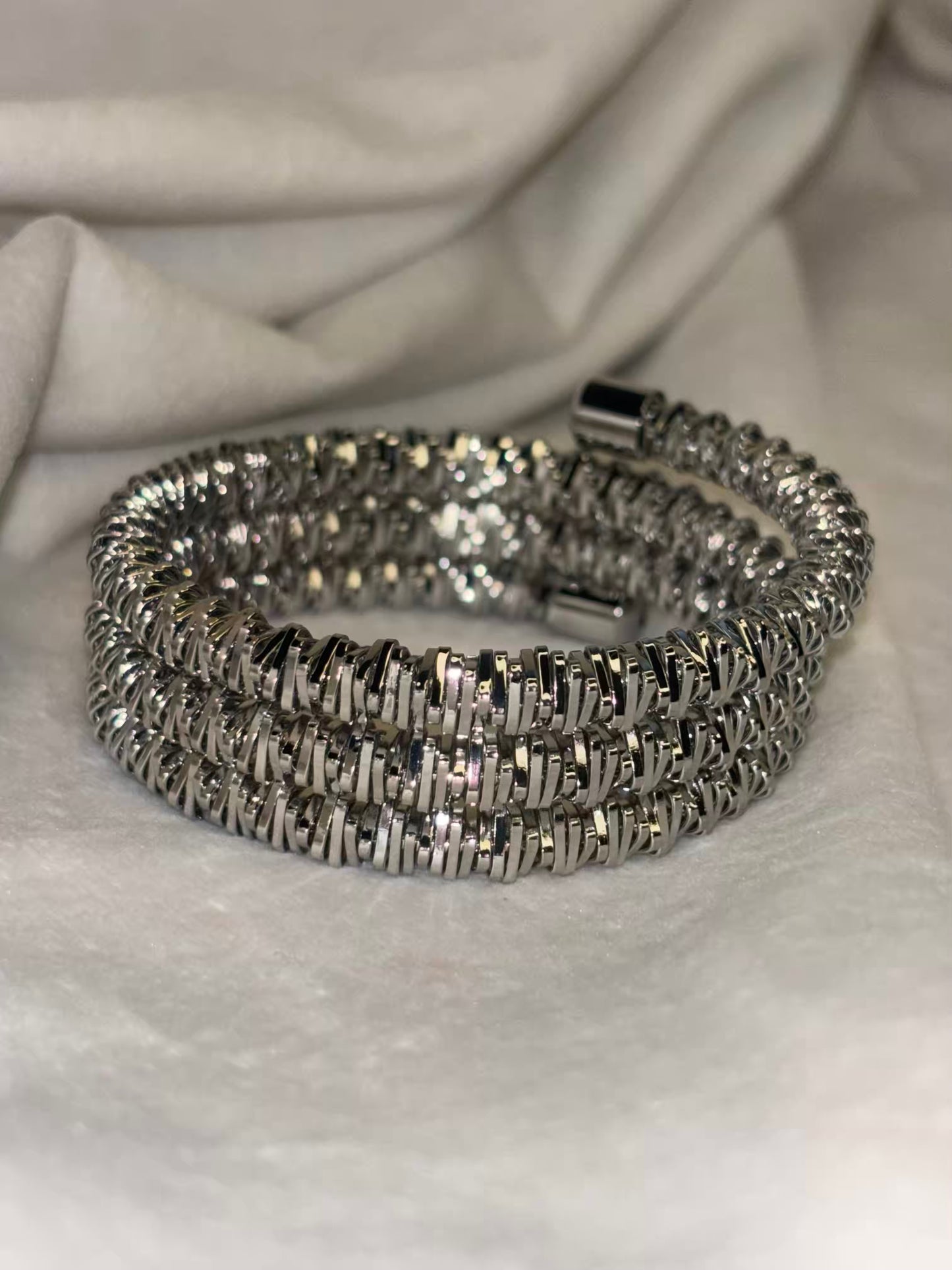 Designer Spring Silver Bracelet Cuff