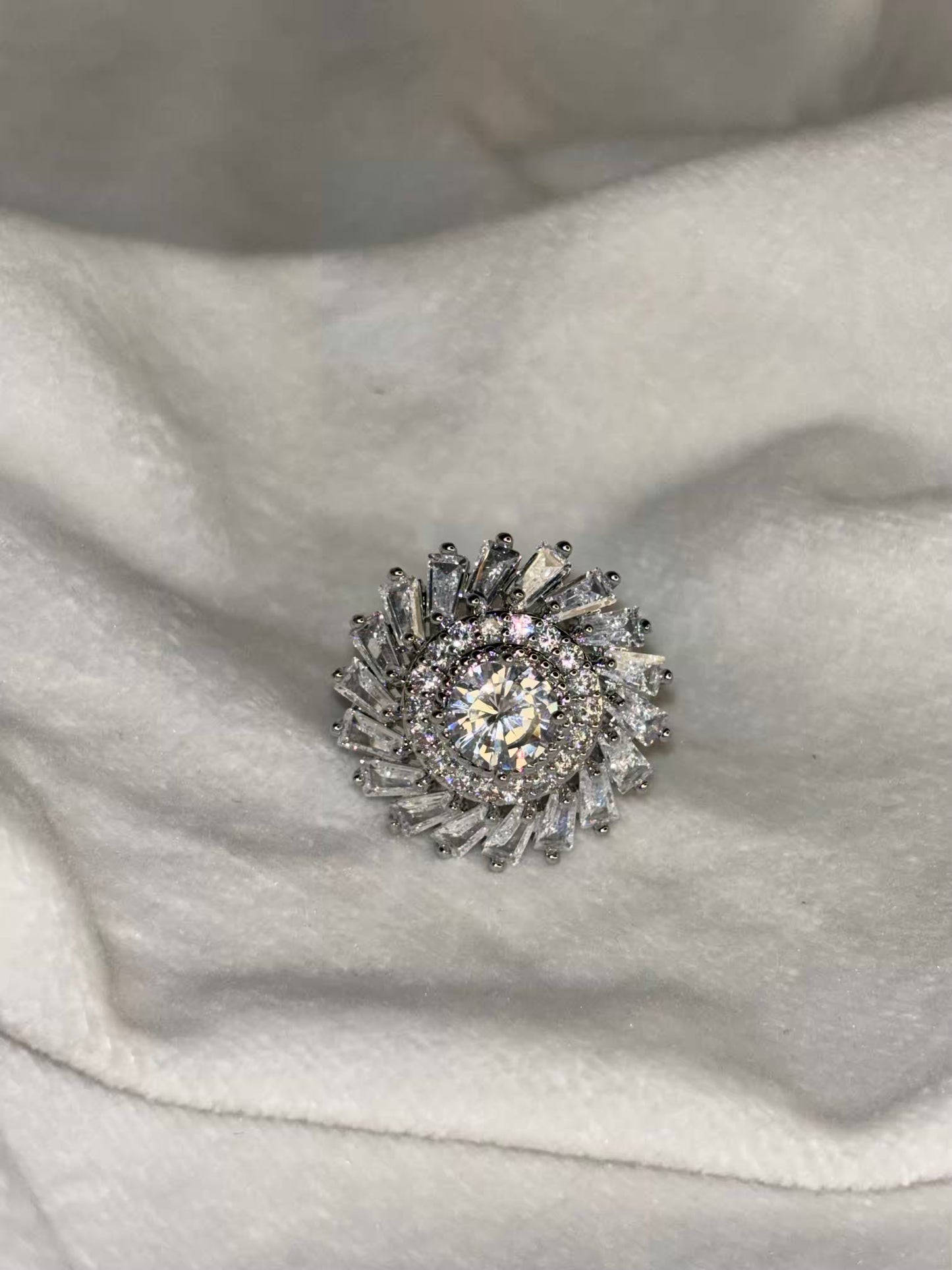 Noor Solitaire Silver Ring