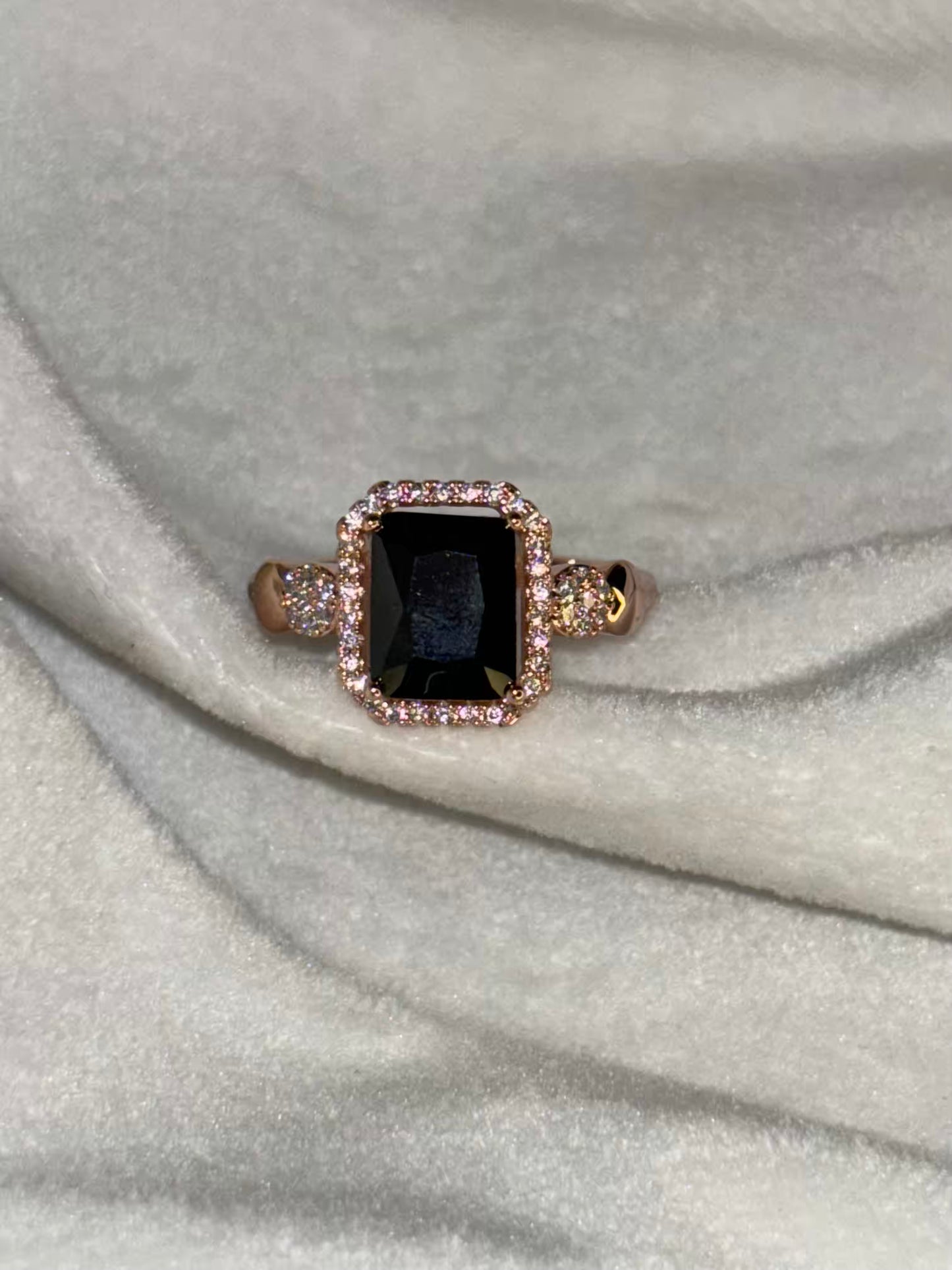 Black Tourmaline Solitaire Ring For Positive Vibes