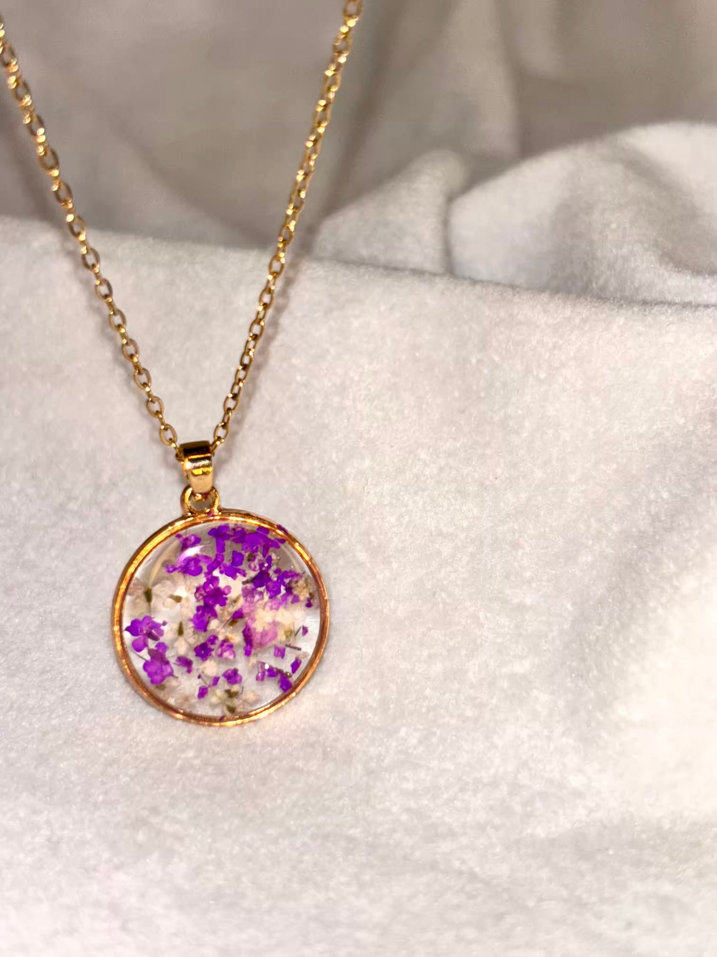 Purple Floral Handmade Necklace