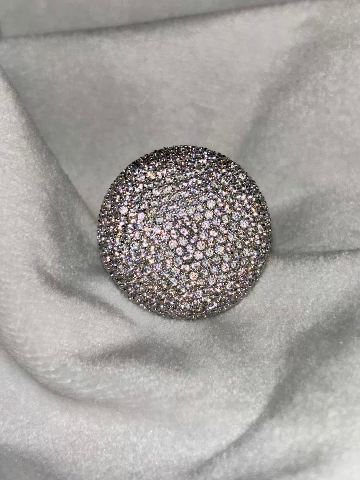 Rouge Silver Loaded Diamonds Ring Adjustable