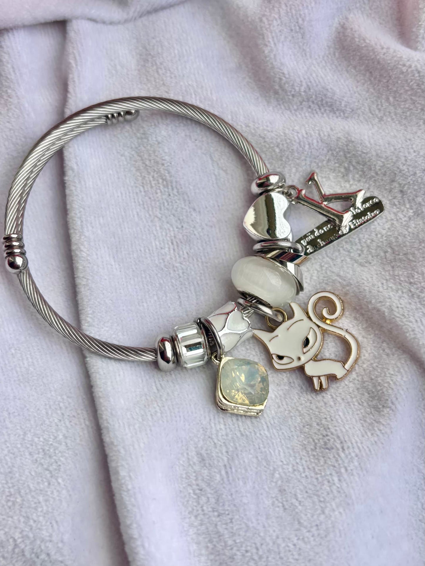 Pandora Charms Fox With Customised Initial ( Silver )