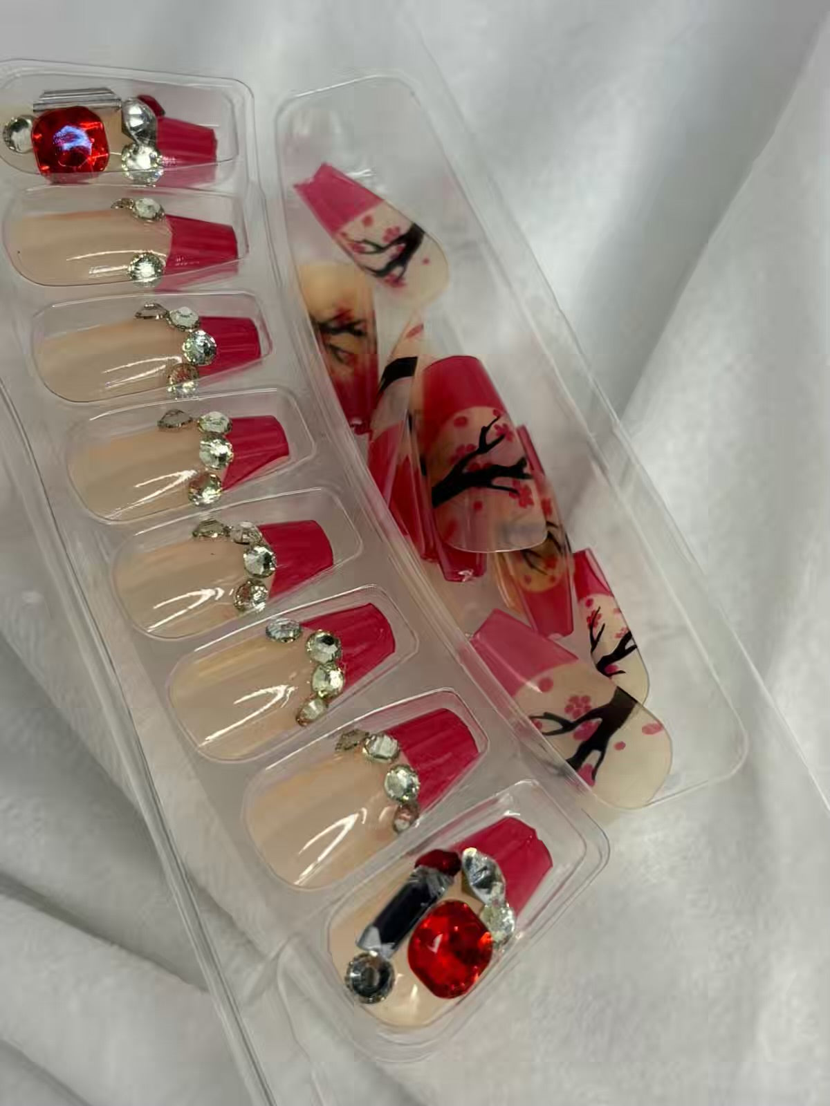 Nude French Autumn Shimmery Fancy Party Bridal Press On Nails ( Set of 24 )