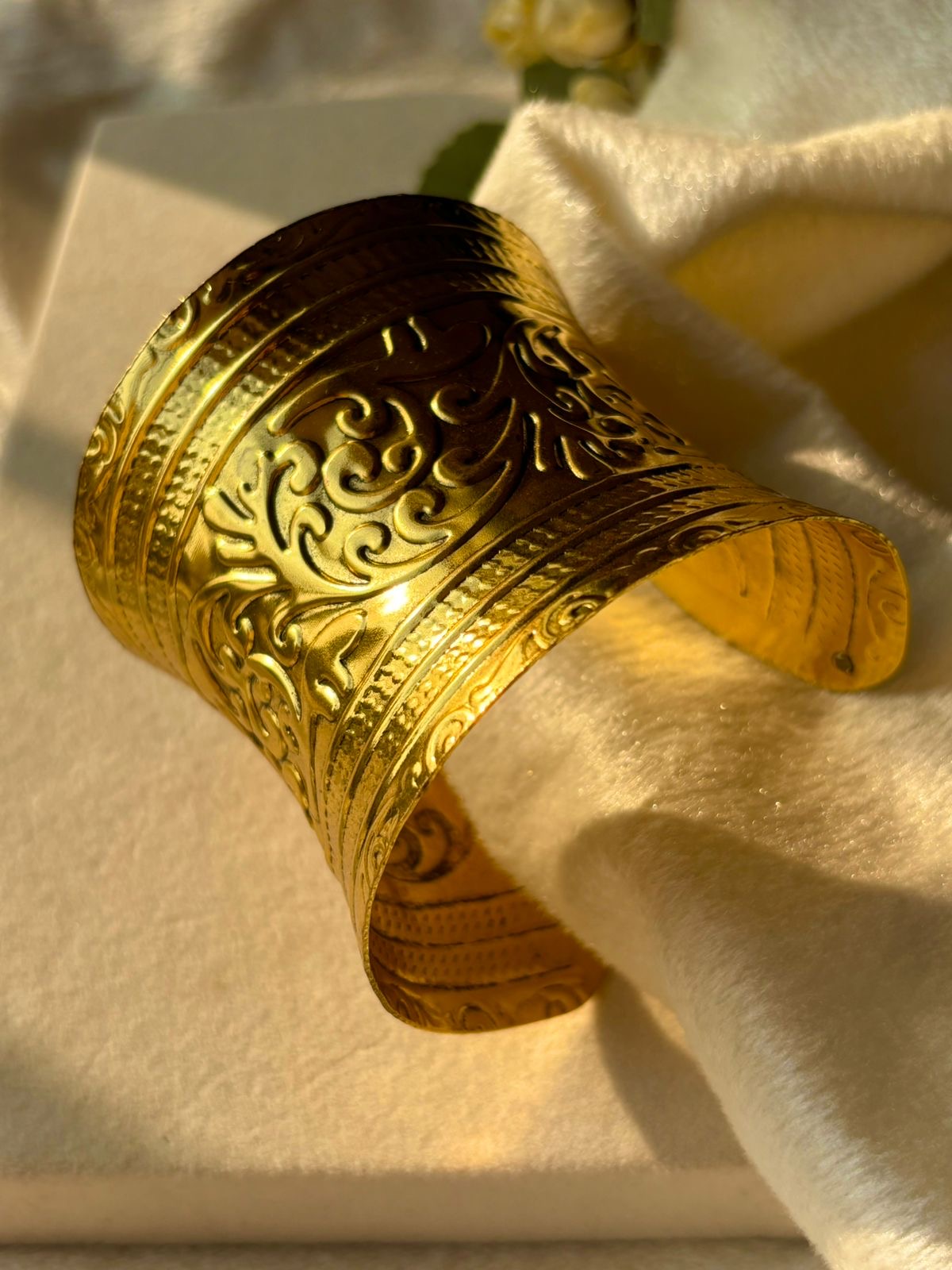 Athens Antique Kada Bracelet Bangle - Gold