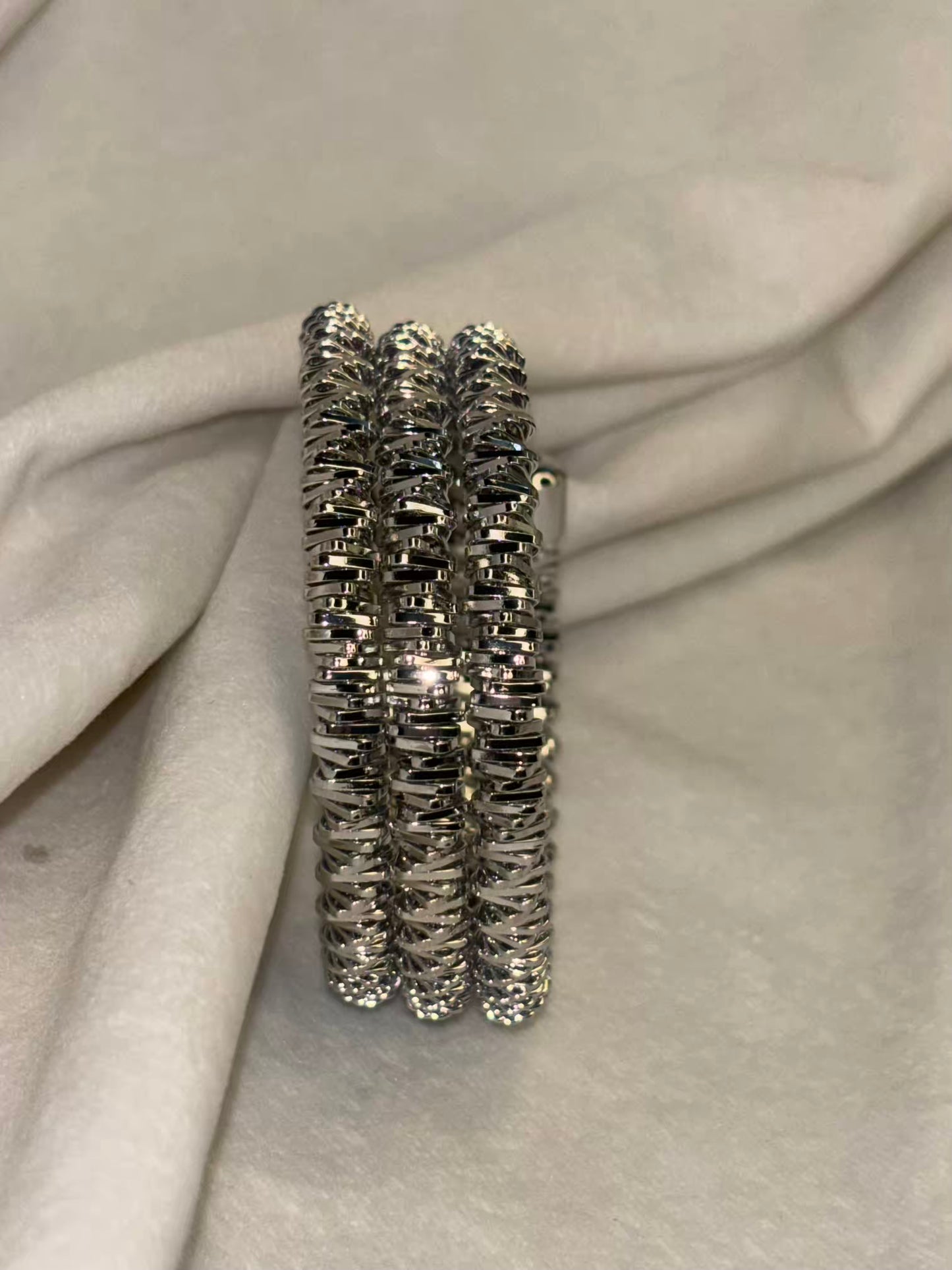 Designer Spring Silver Bracelet Cuff