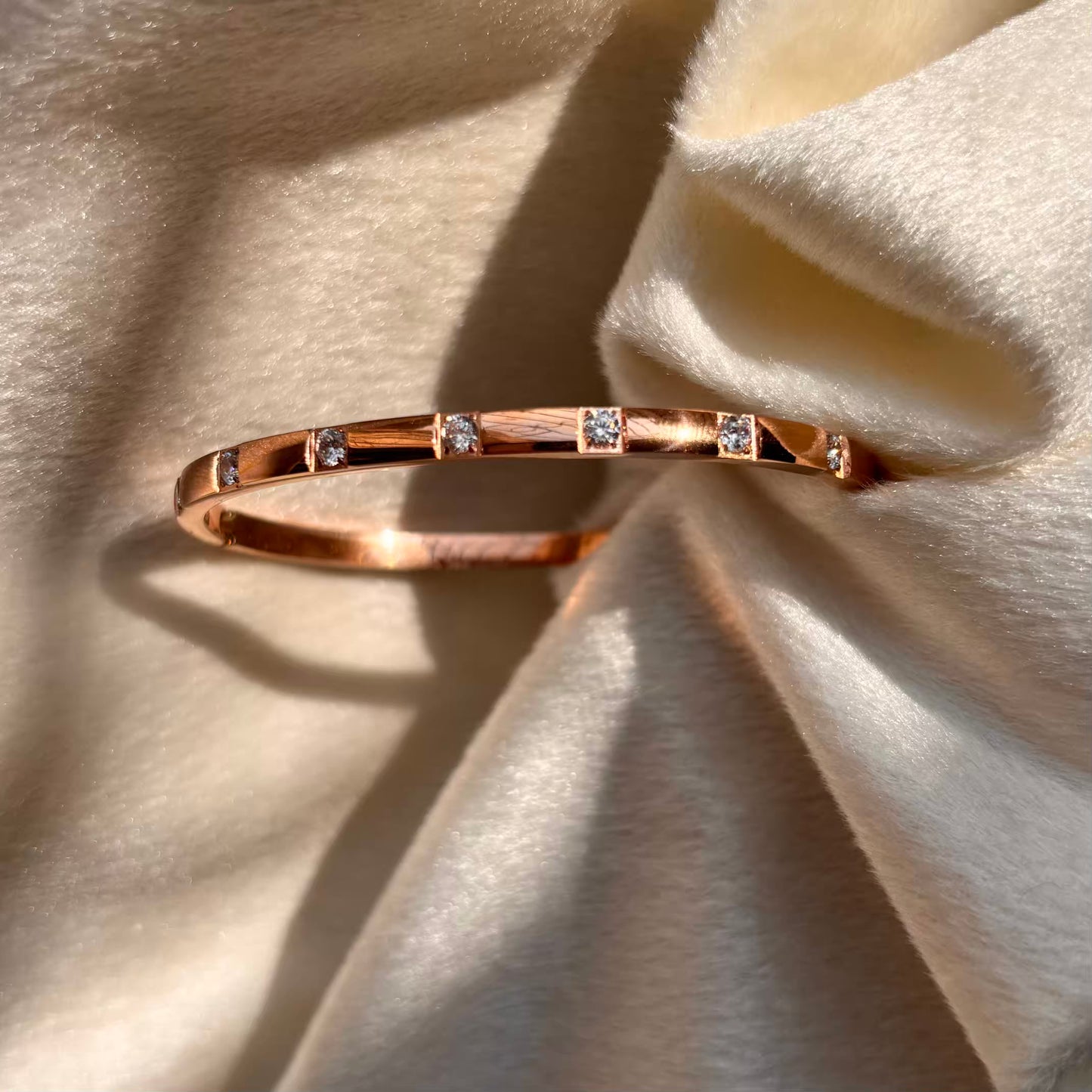 Rose Gold Diamond Sleek Bangle