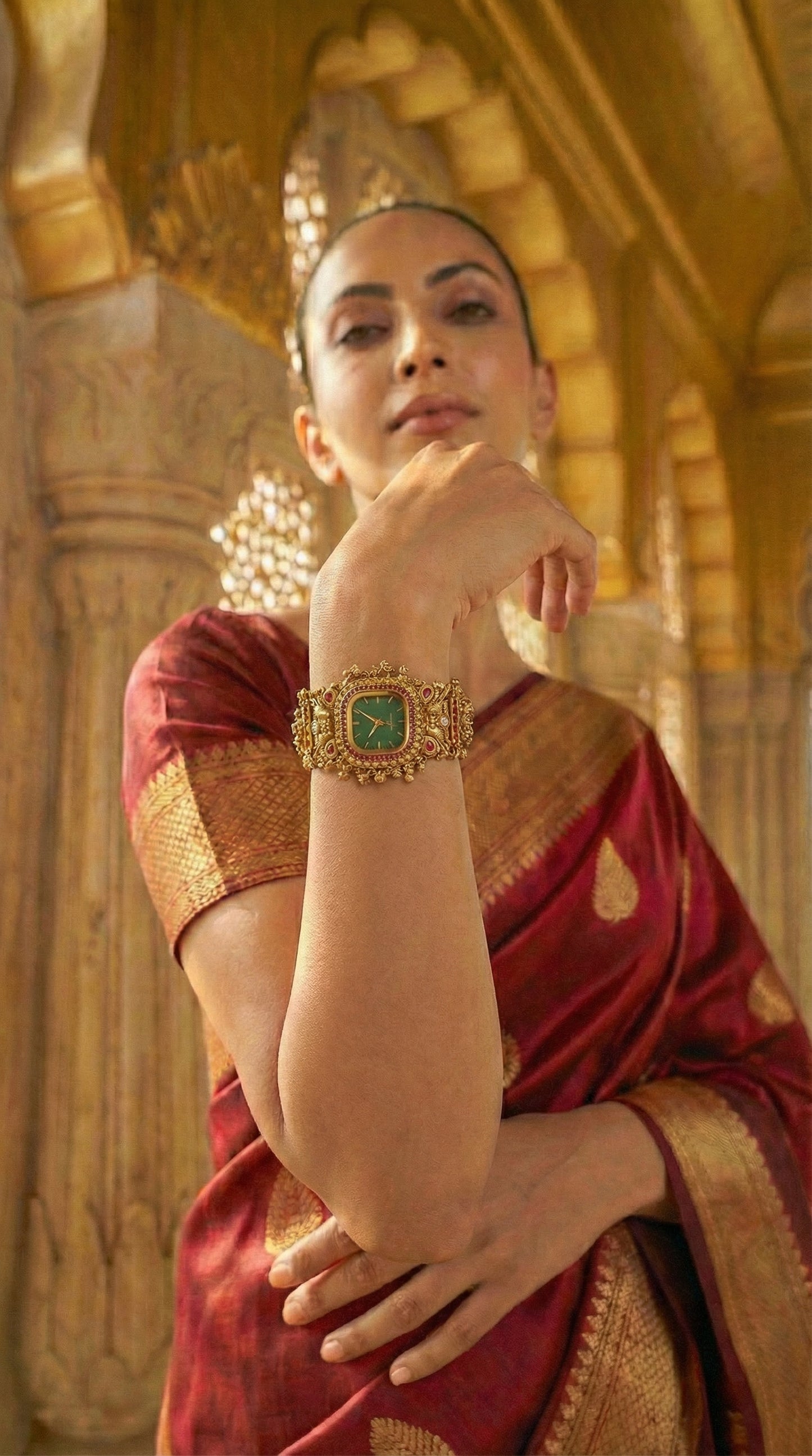 Emerald Green Dial Maharani Watch Heritage Bracelet