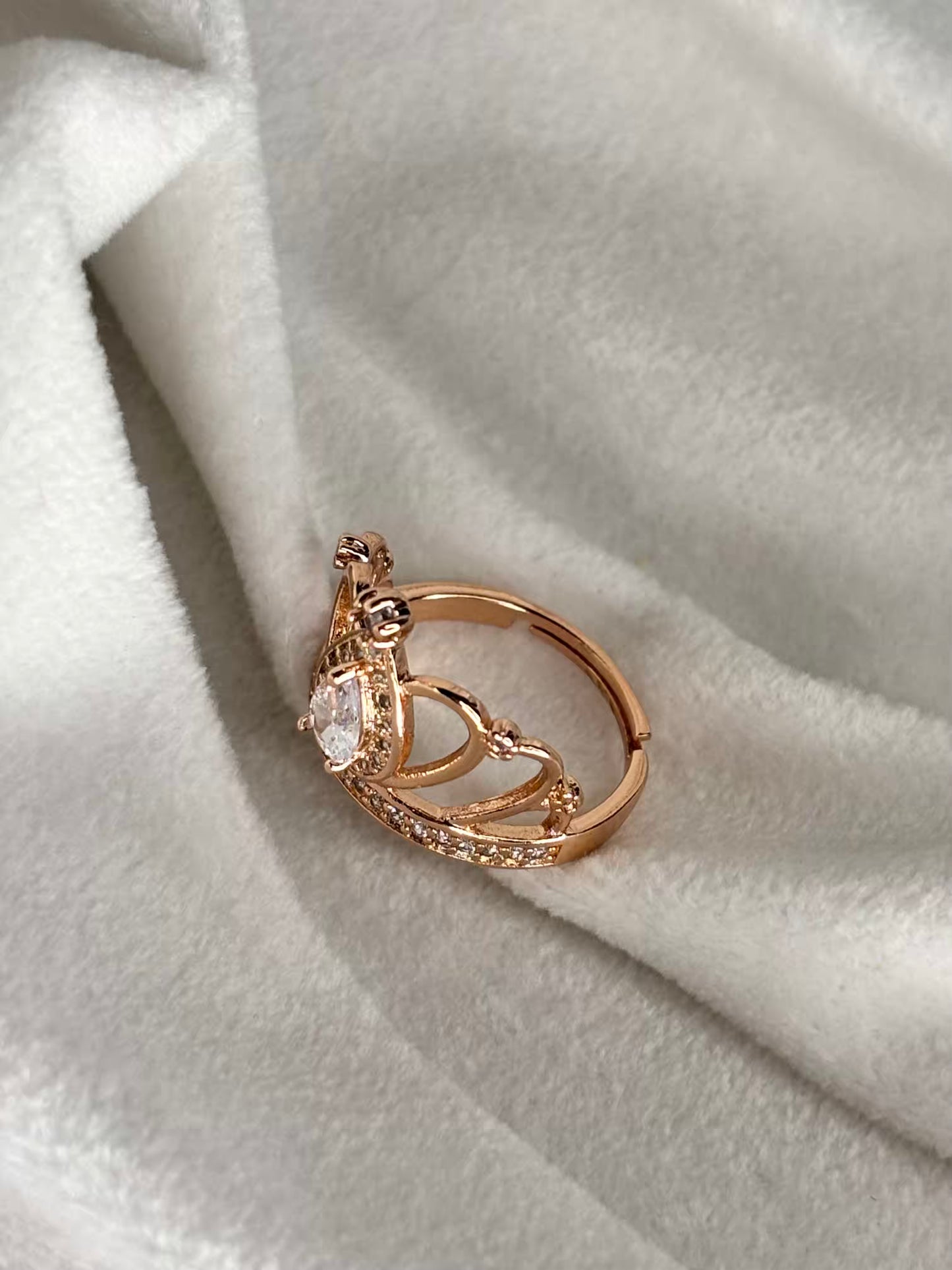 Cleopatra Crown Ring- Rose Gold Adjustable