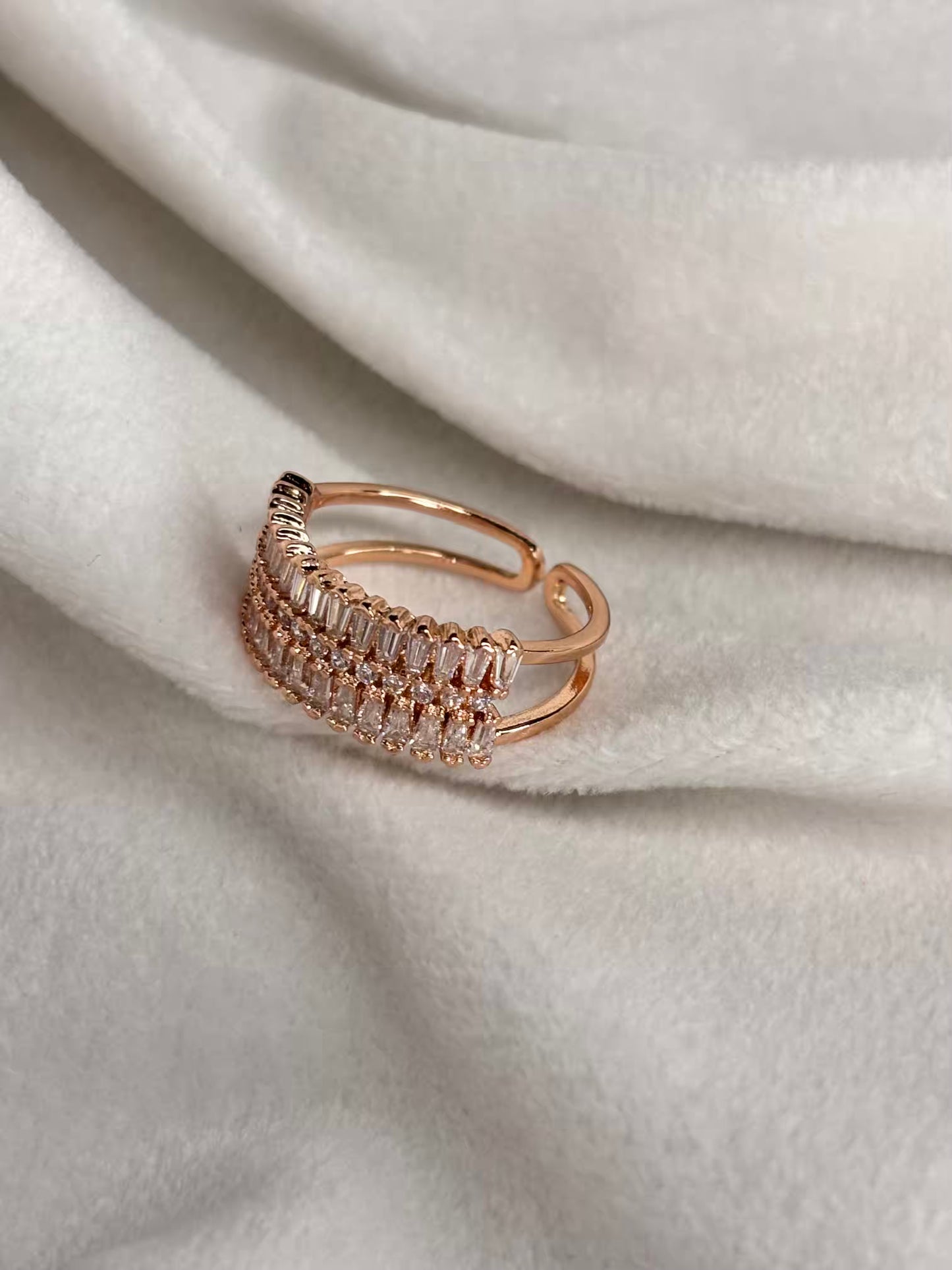 Ariel Rose Gold Band Ring- Adjustable
