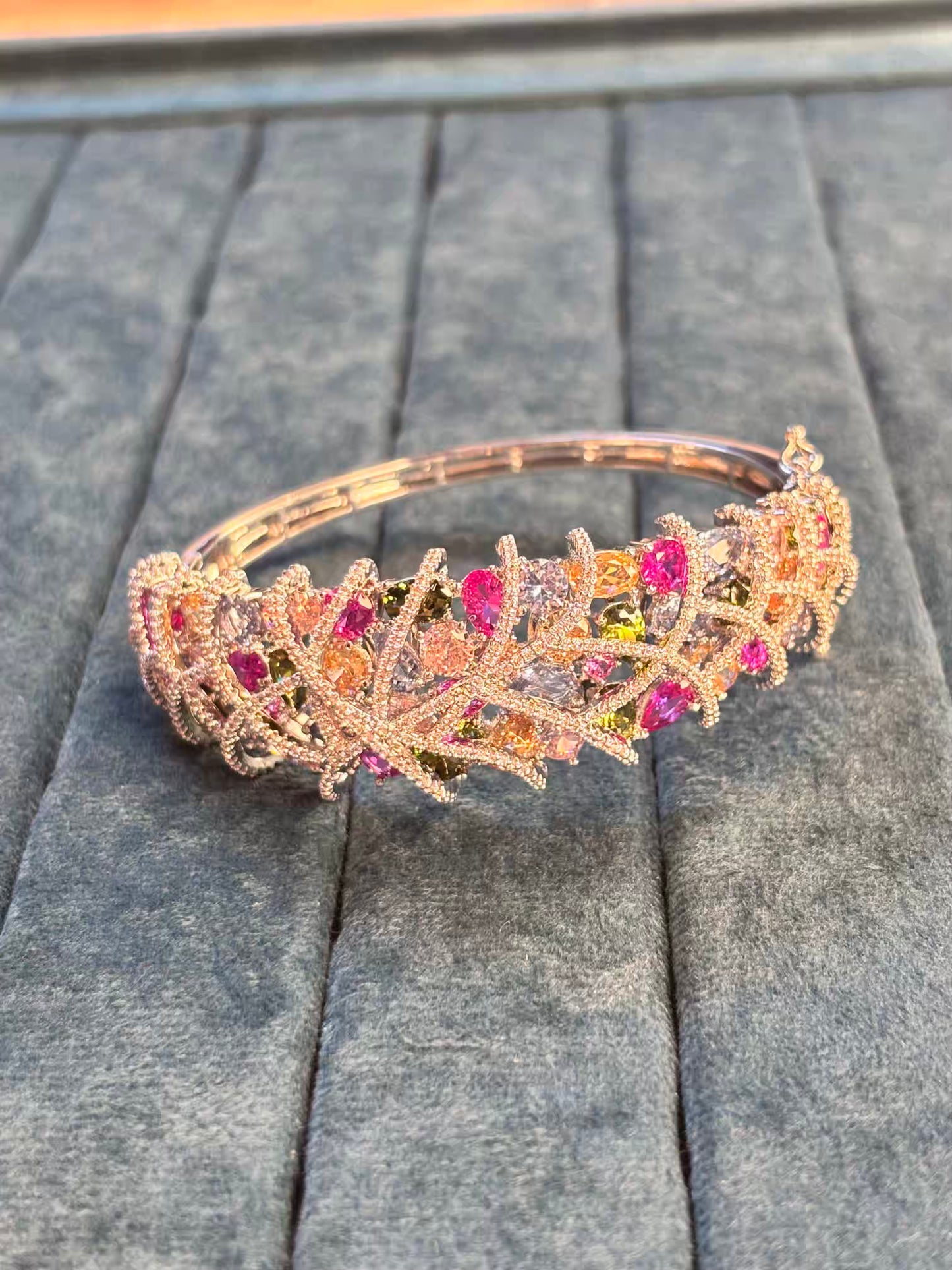Multicoloured Luxury Rhodium Plated Bracelet ( Prepaid Only )