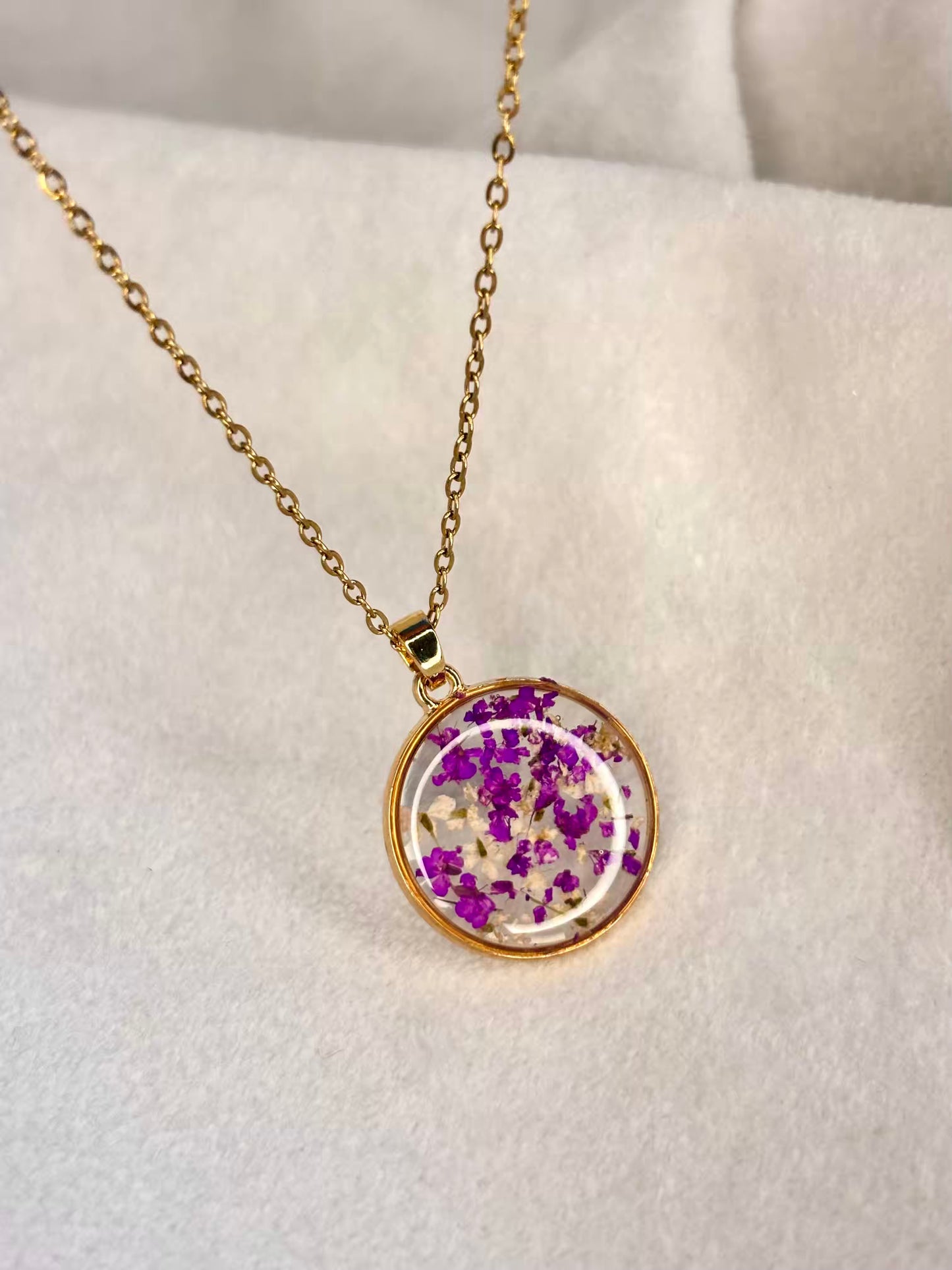 Purple Floral Handmade Necklace