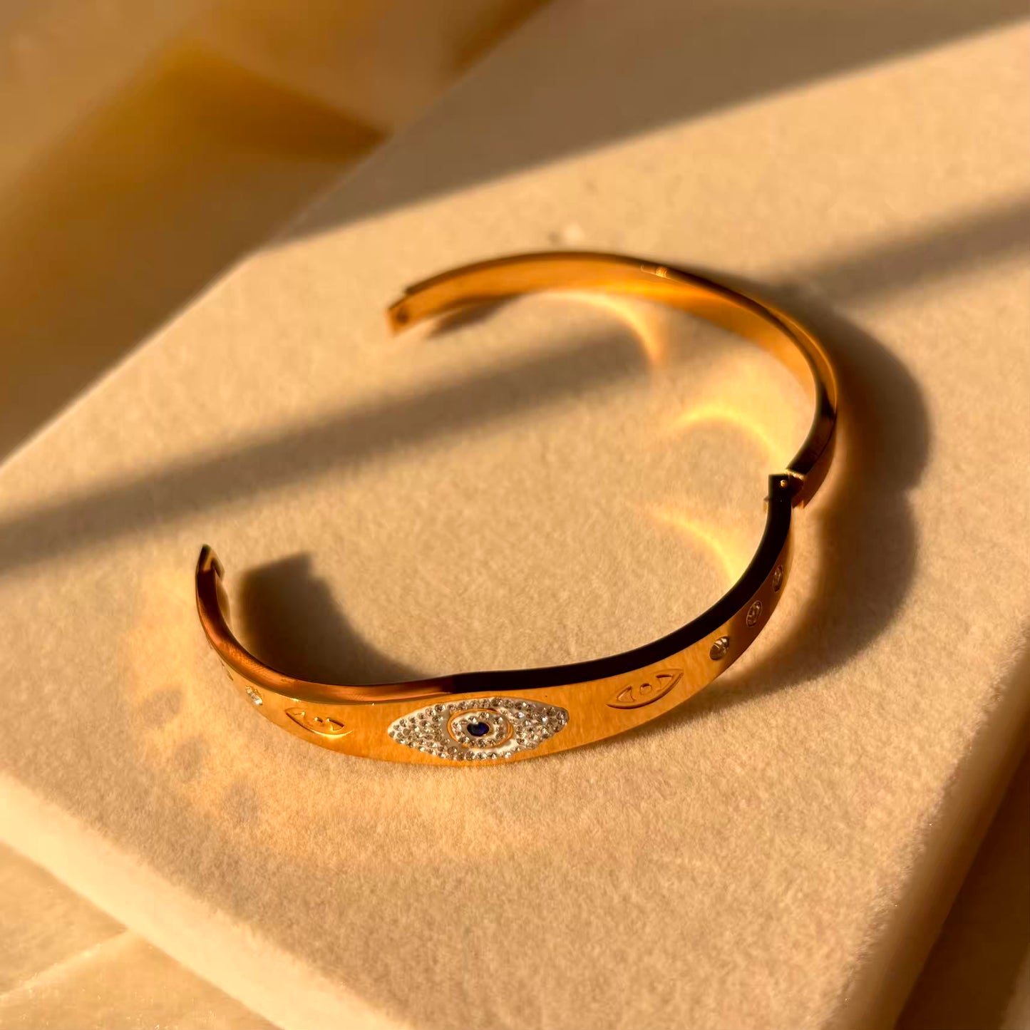 Evil Eye Gold Bangle