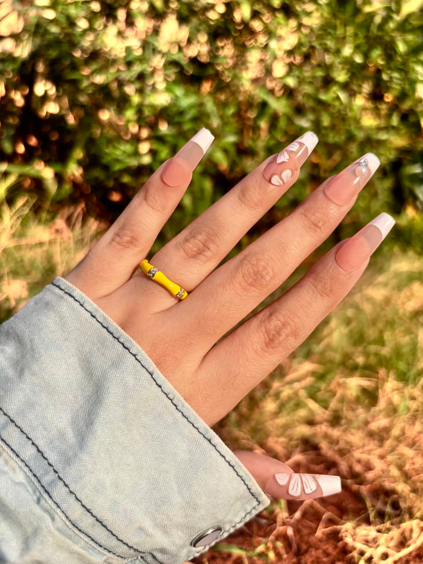 Neon Bamboo Band Ring - Adjustable