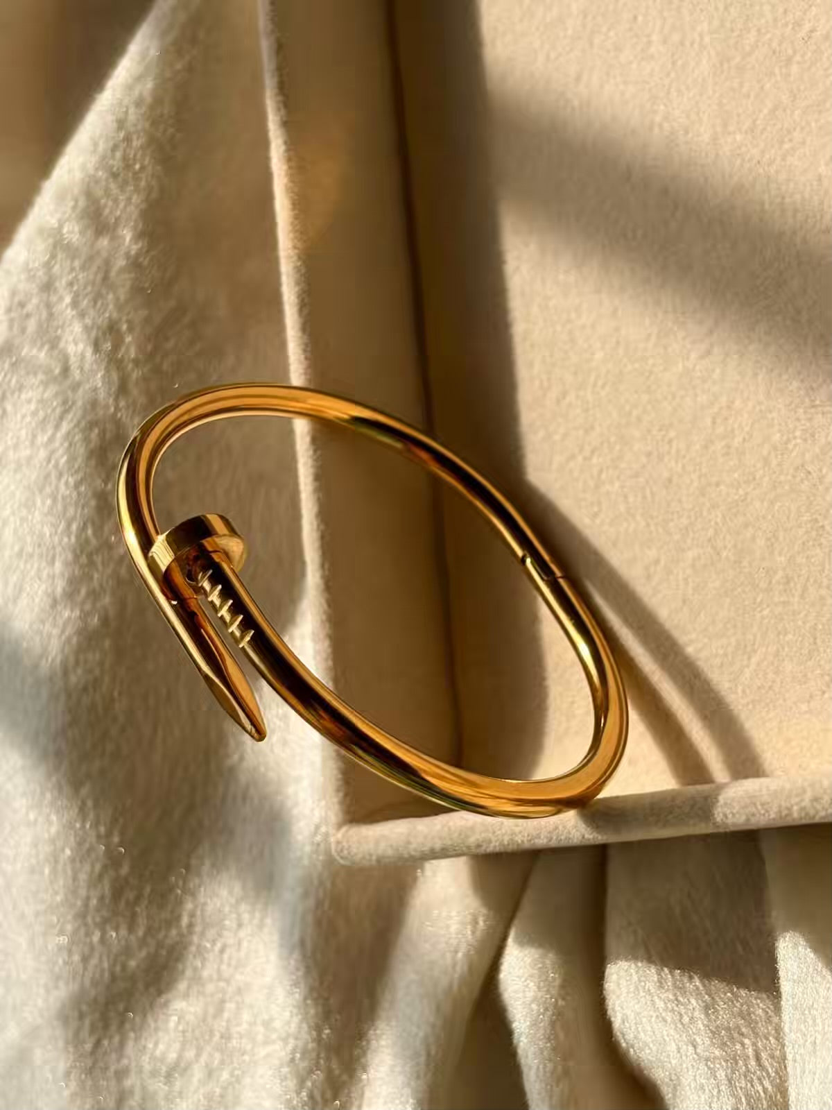 Premium Nail Kada Bracelet Bangle - 22k Gold Plated