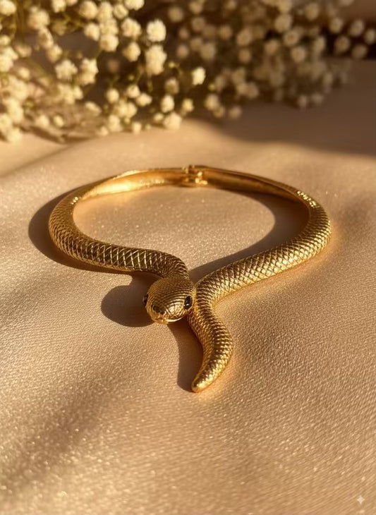 Cobra Snake Gold Scale Choker