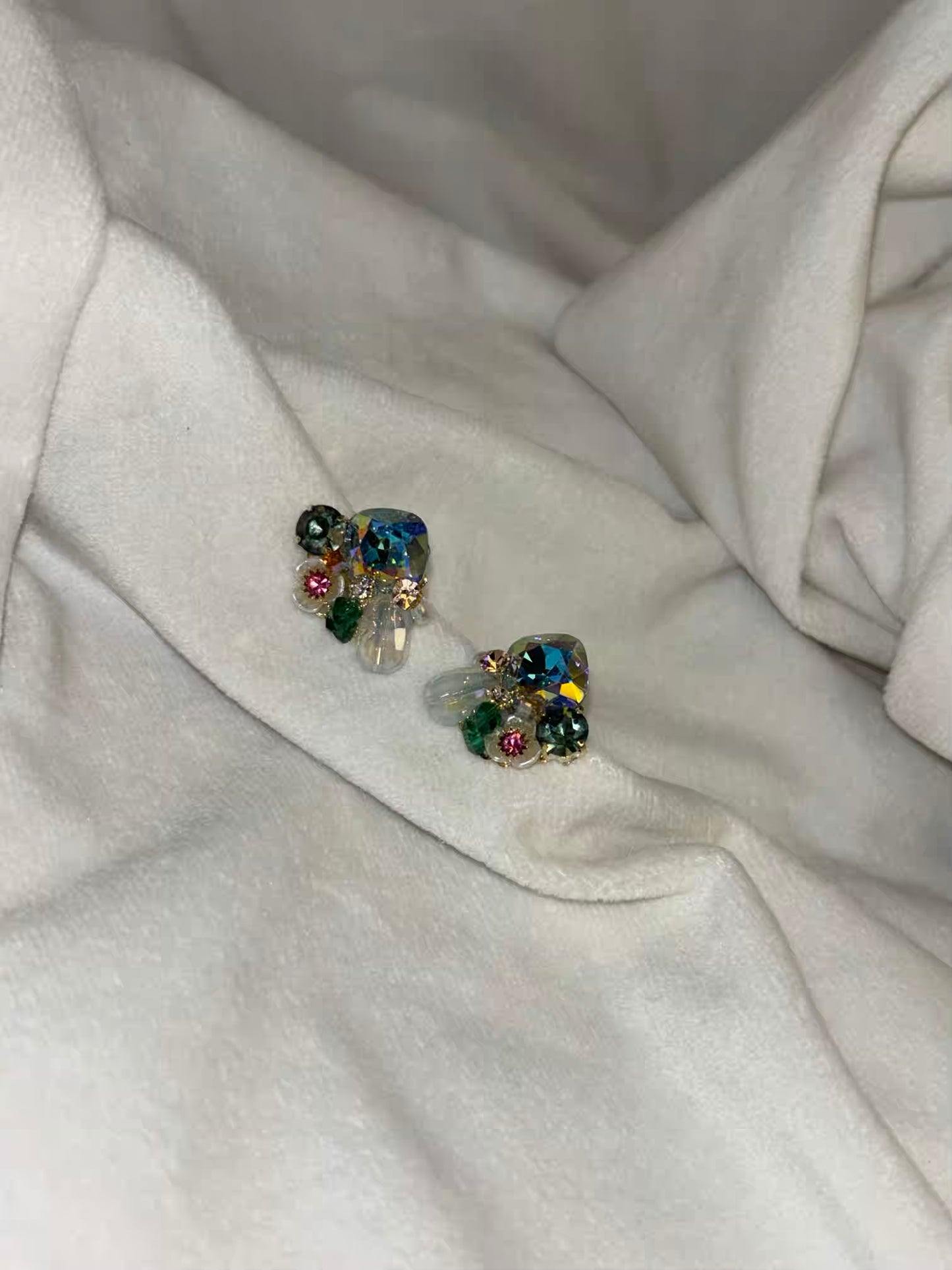 Blue Premium Small Earrings Studs - Gold Plated