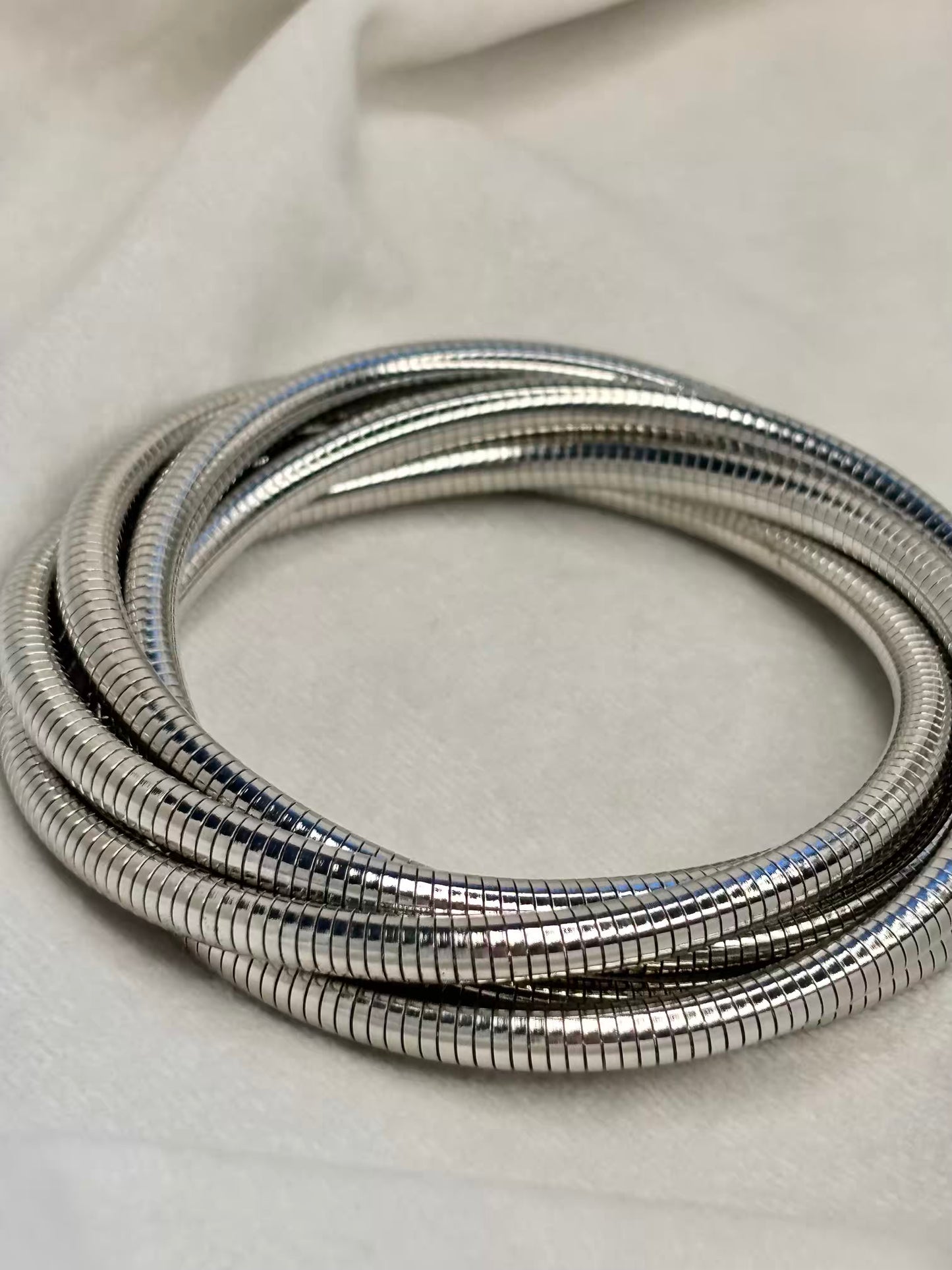 4 Layered Silver Bracelet