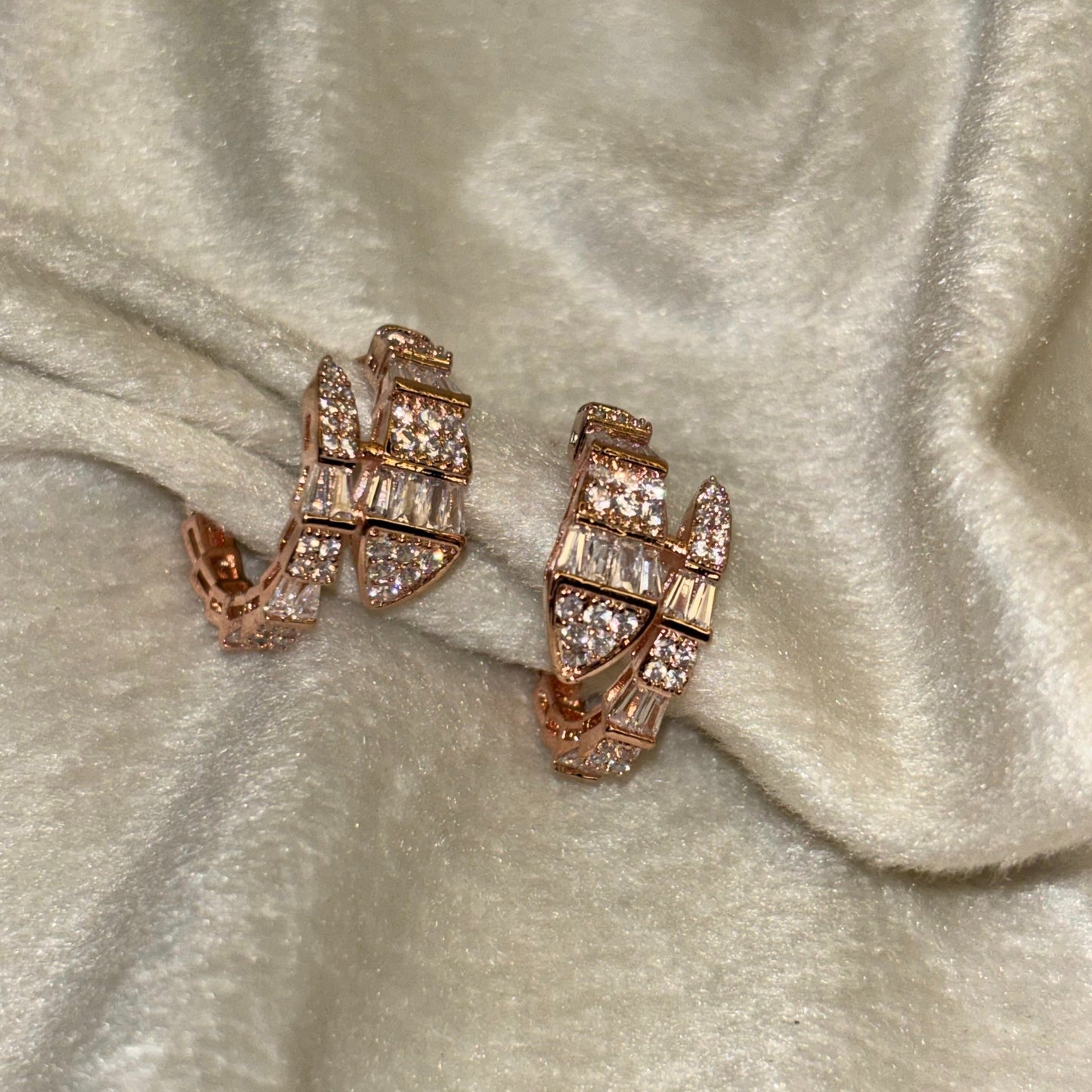 Serpent Rose Gold Snake Hoop Earrings