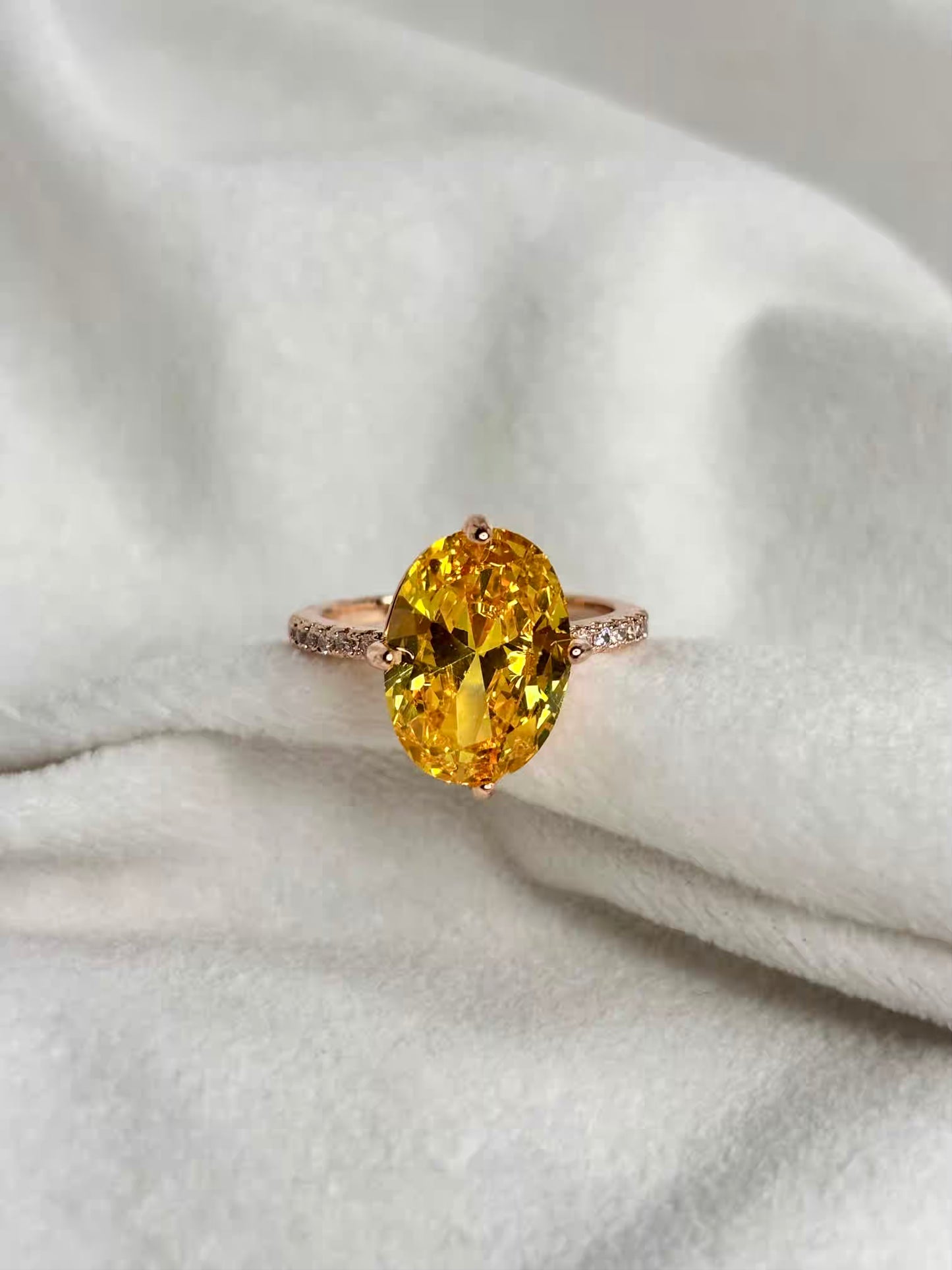 Yellow Sapphire Pukhraj Ring for Career / Business - Rose Gold