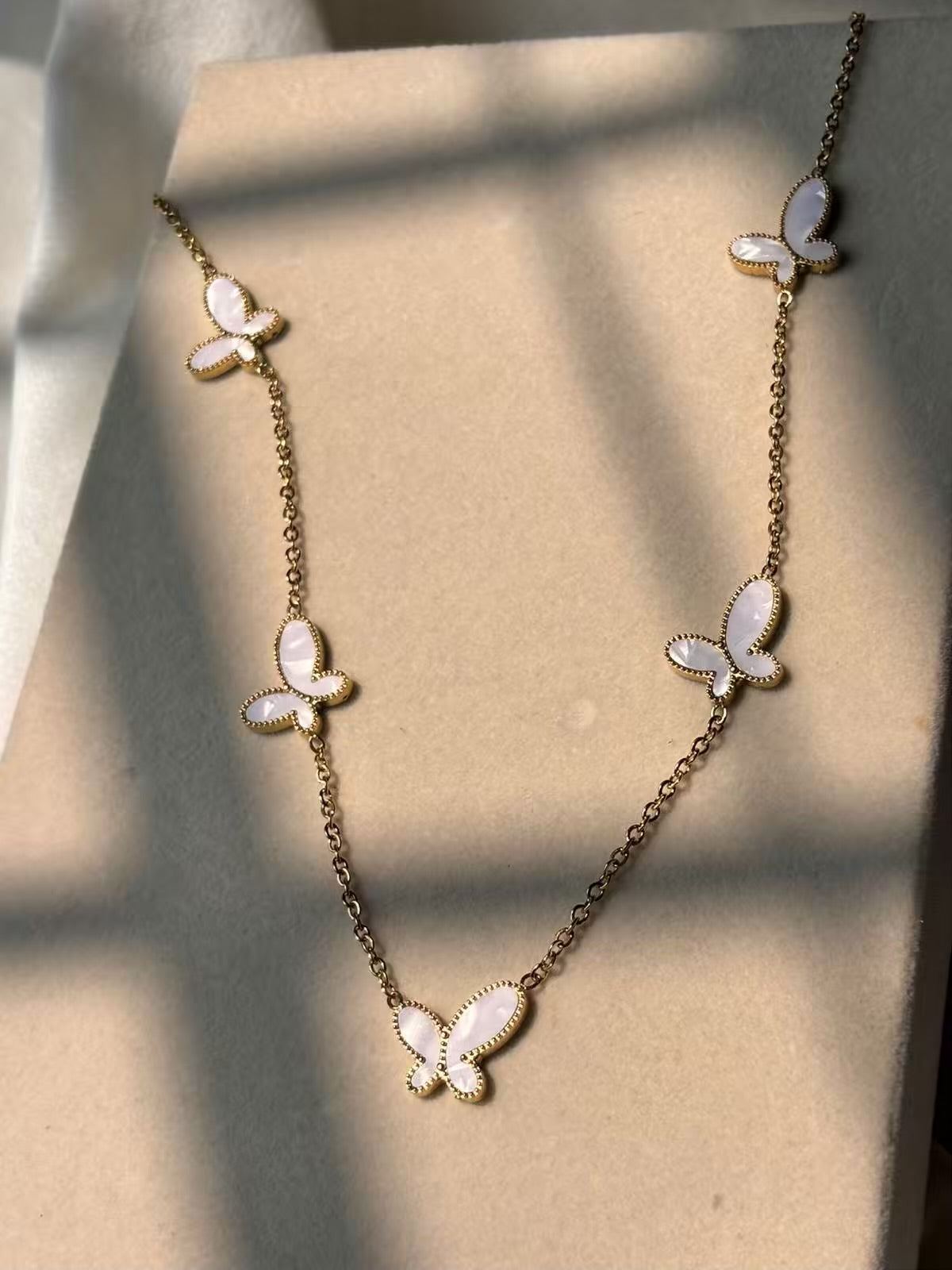 Loaded Butterfly Mother of Pearl Necklace