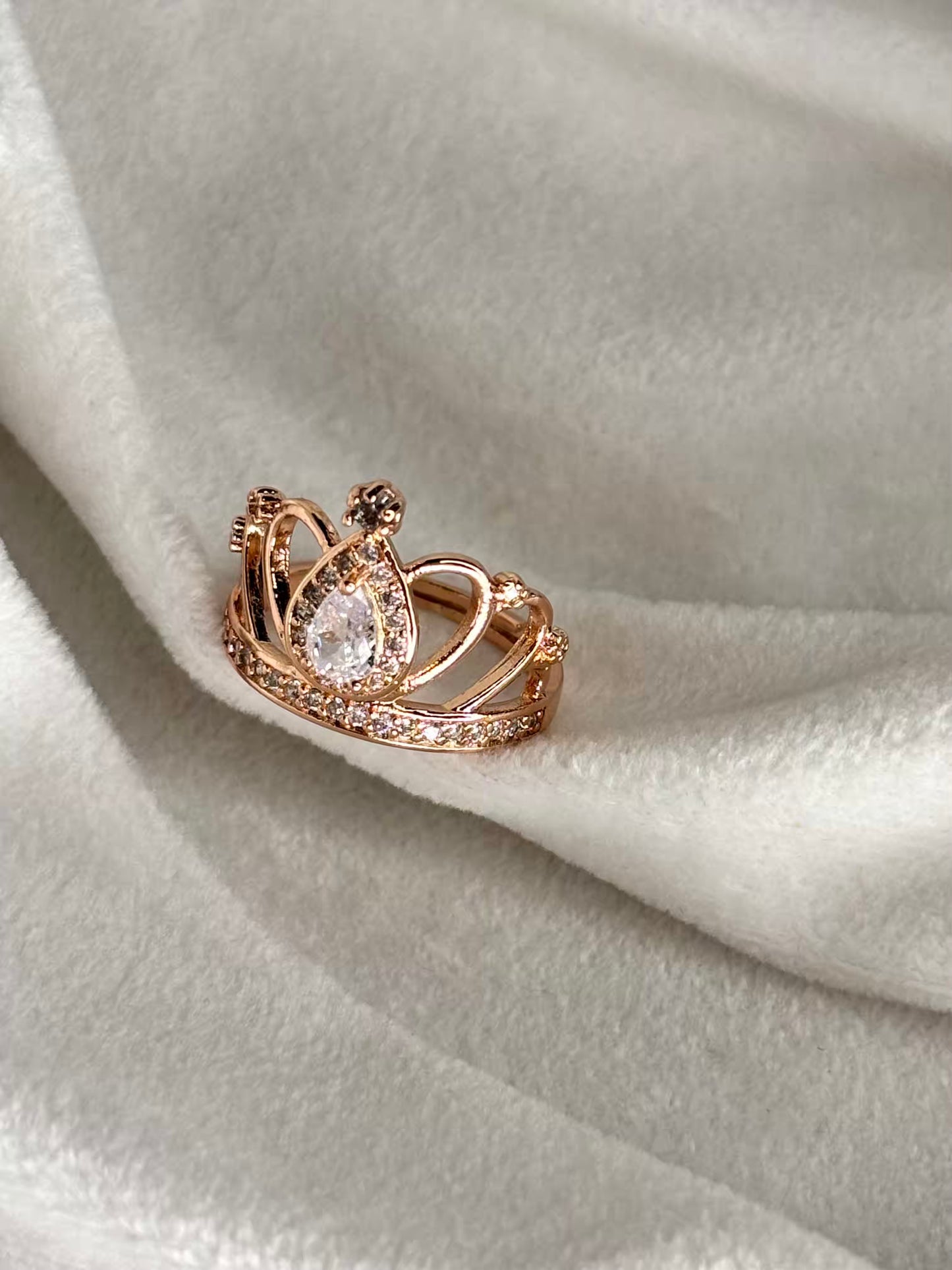 Cleopatra Crown Ring- Rose Gold Adjustable