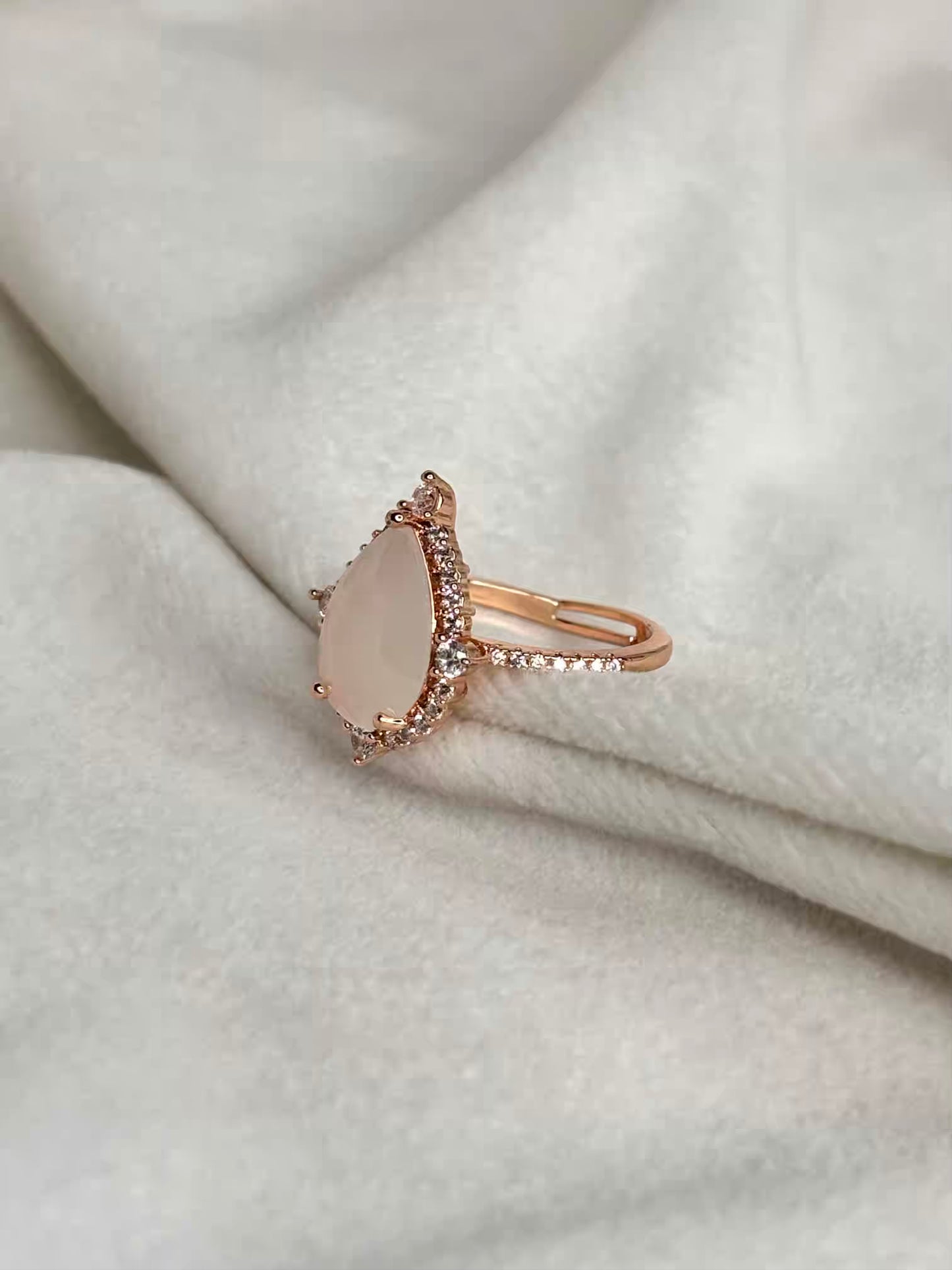 White Opal Ring for Love in Relationships - Adjustable