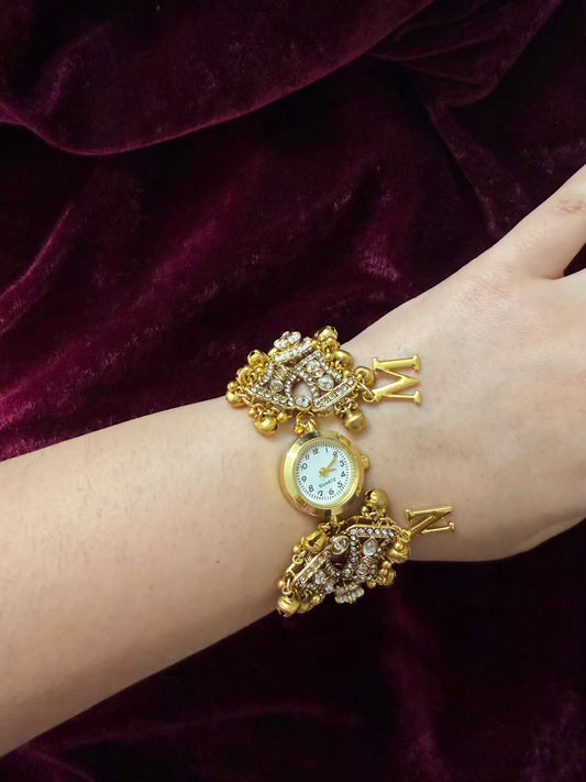 Ghungroo Gold Maharani Watch Design Heritage Bracelet