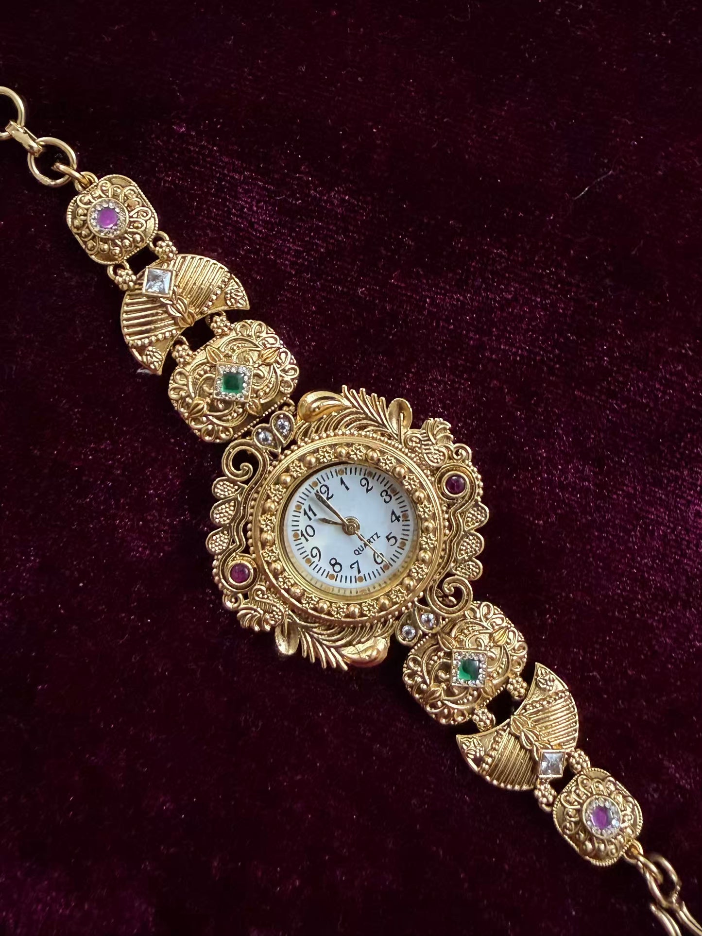 Gold Maharani Kundan Watch Design Heritage Bracelet