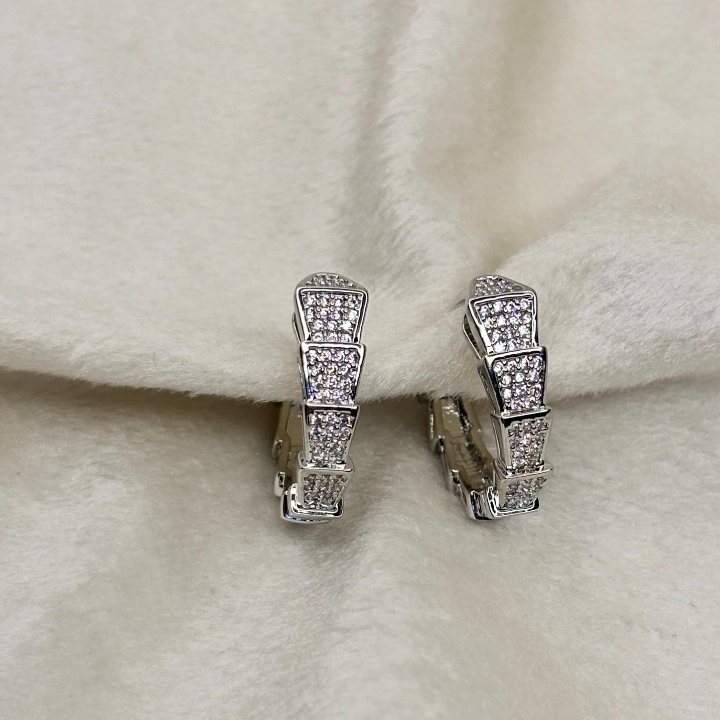 Serpent Hoop Earrings - Silver