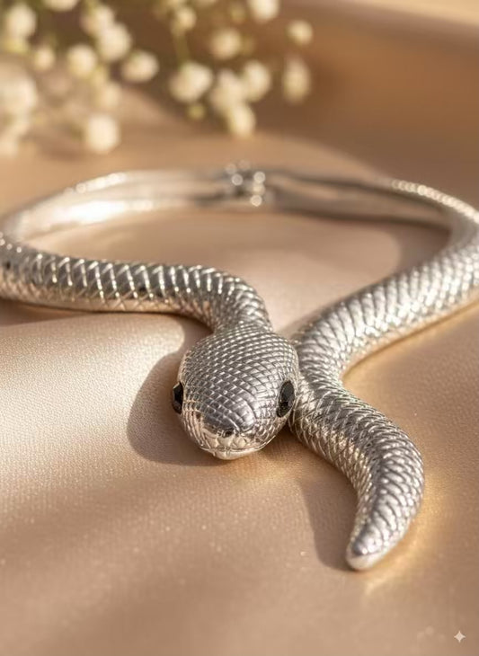 Cobra Snake Silver Scale Choker