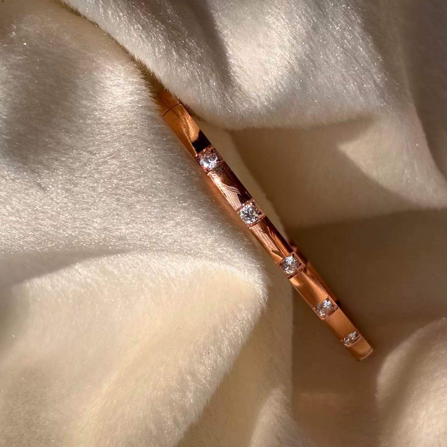 Rose Gold Diamond Sleek Bangle