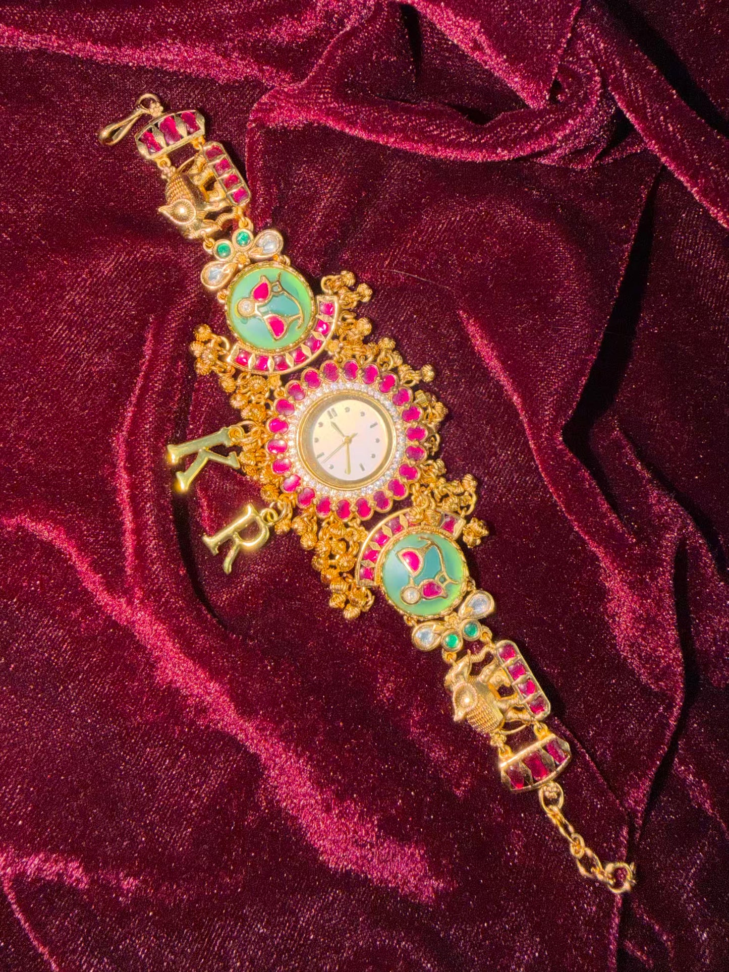 Mint Magenta Dial Maharani Watch Design Heritage Bracelet