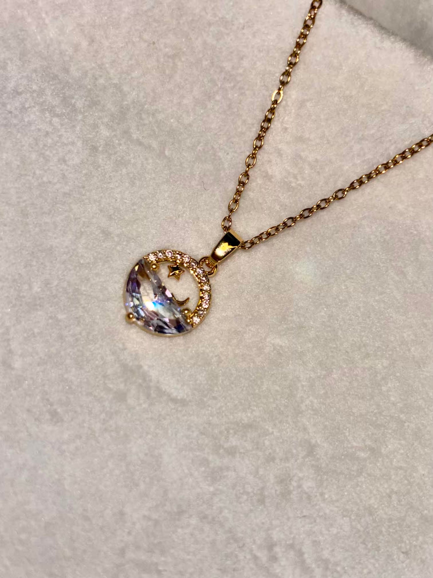 Moon Stars by Lake Necklace