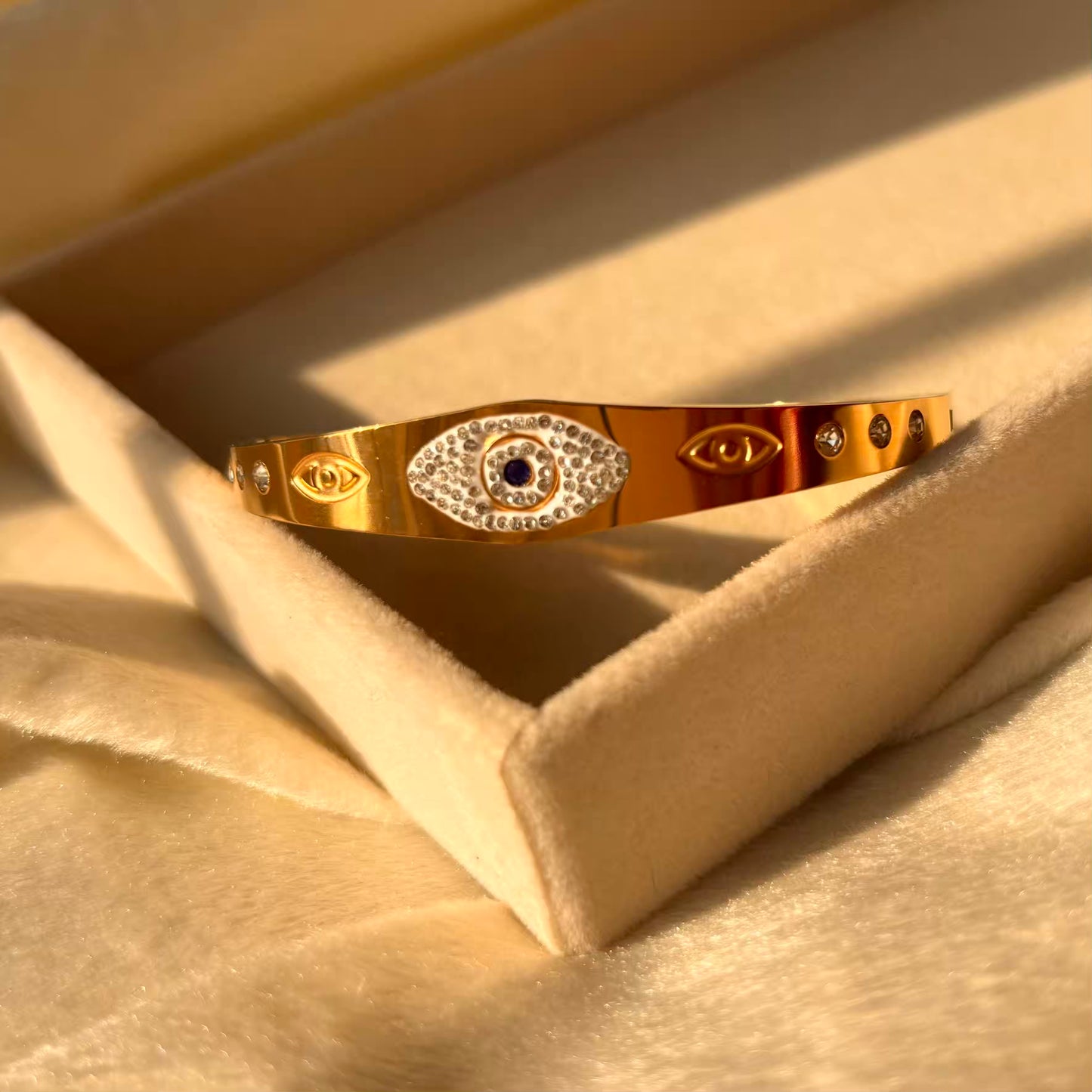 Evil Eye Gold Bangle
