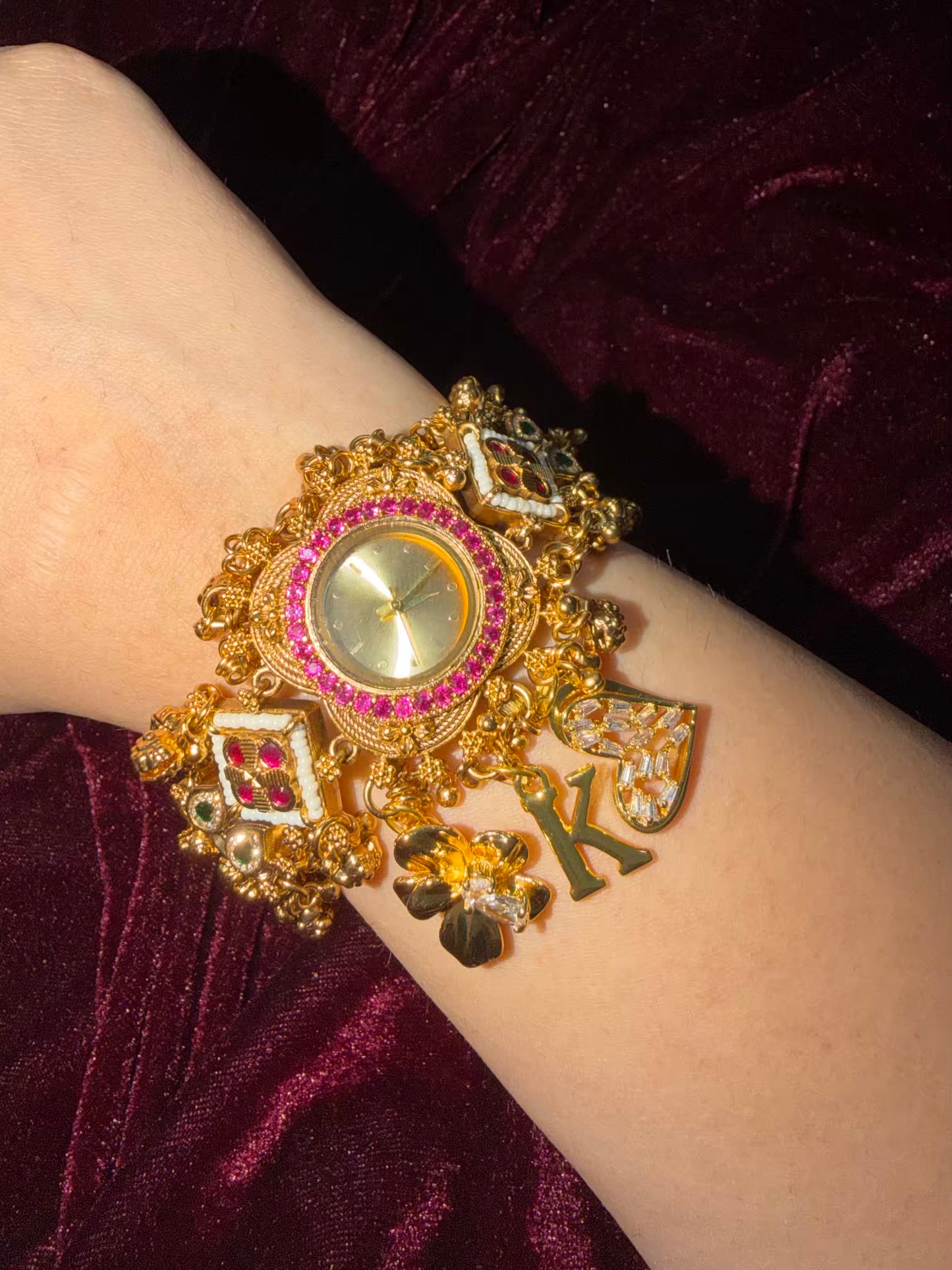 Gold Cloud Dial Heritage Watch in Premium Rajwadi plating (Free Initial)