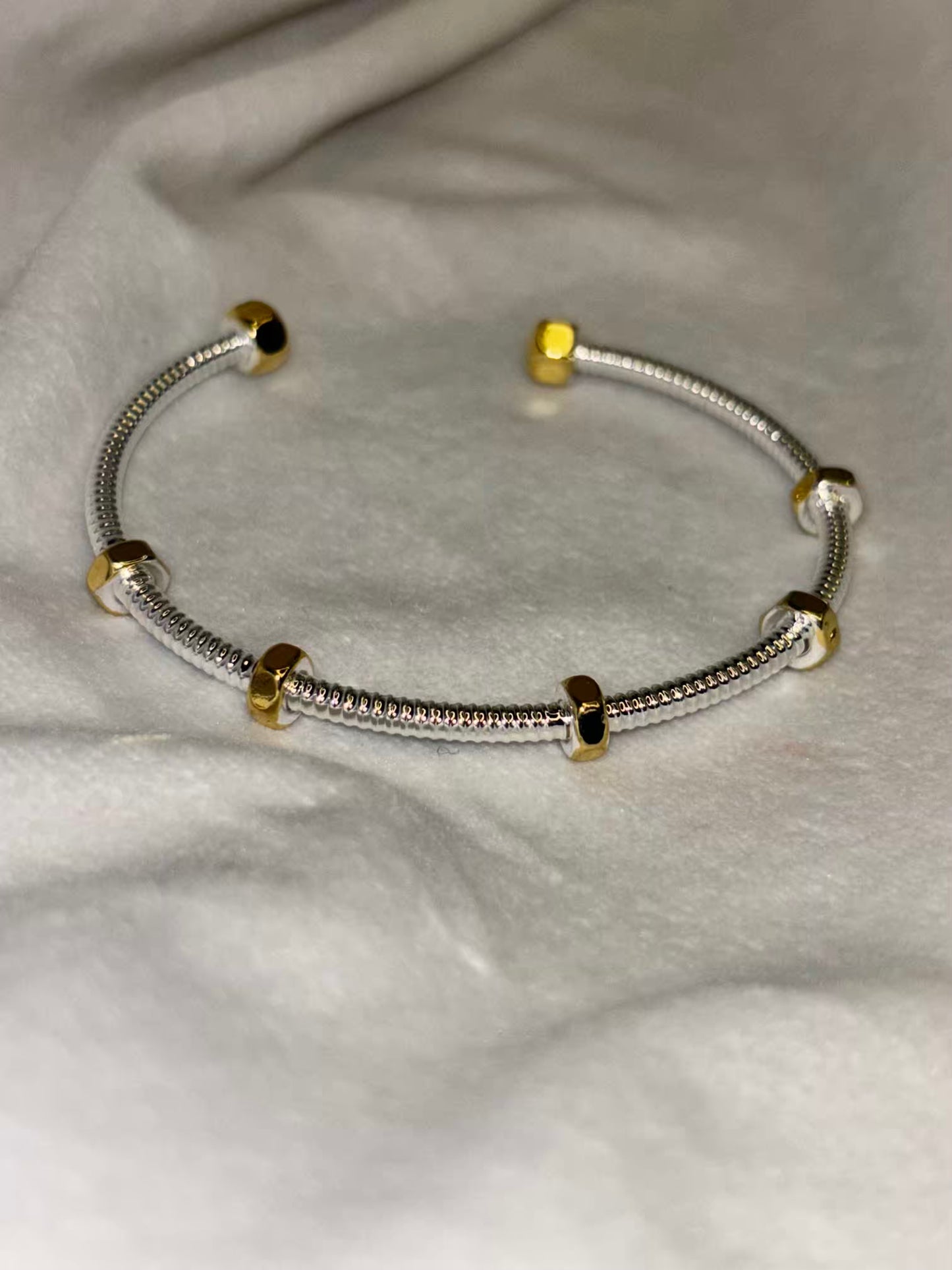 Screw Gold Silver Bracelet Cuff