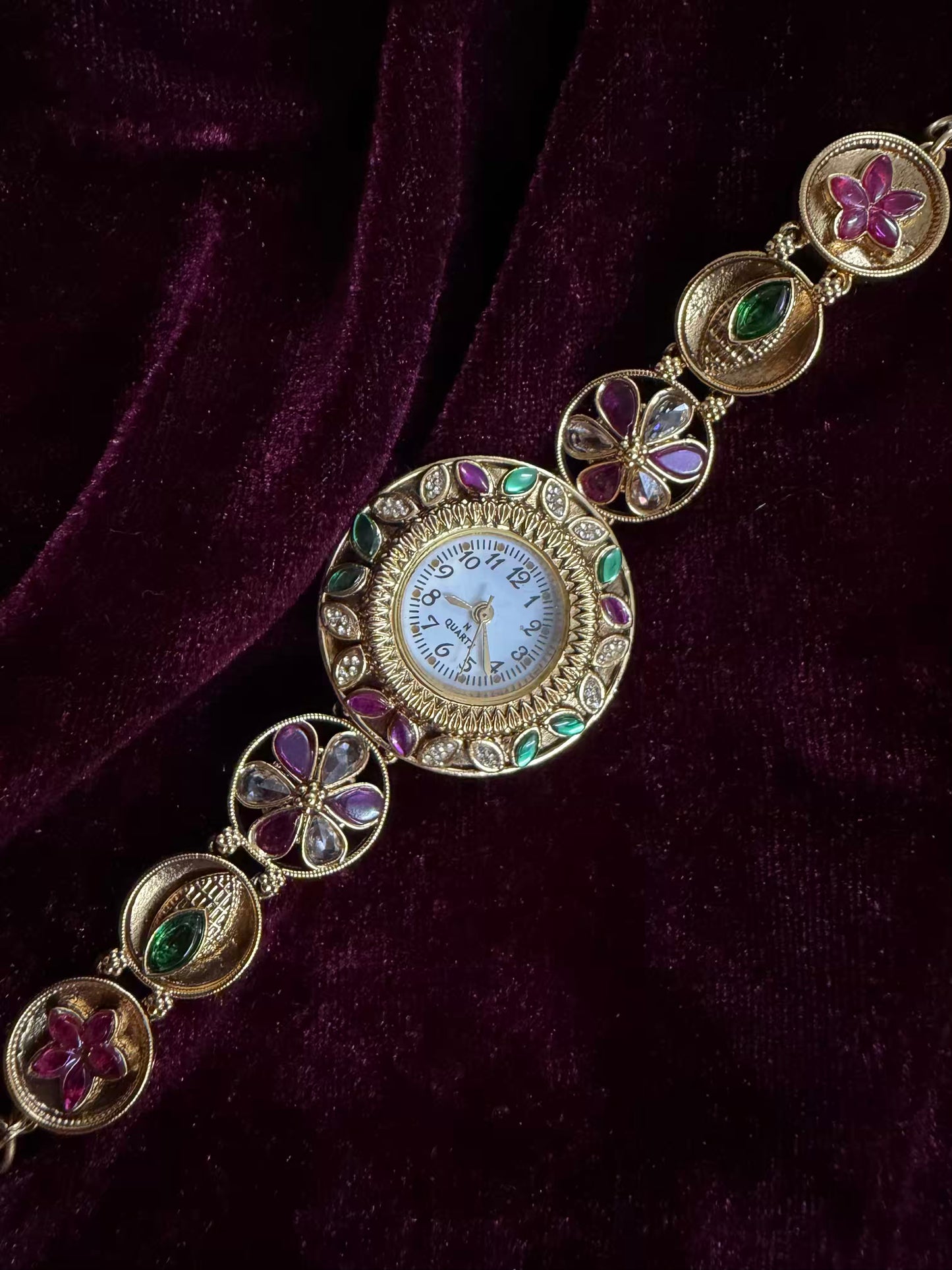 Designer Maharani Kundan Watch Design Heritage Bracelet