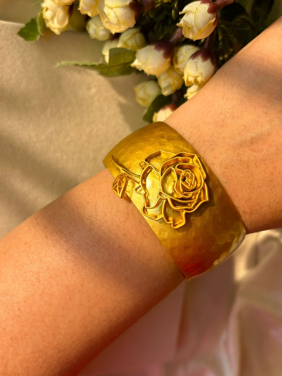 Rhea Rosy Kada Bracelet Bangle - 22k Matte Gold Plated