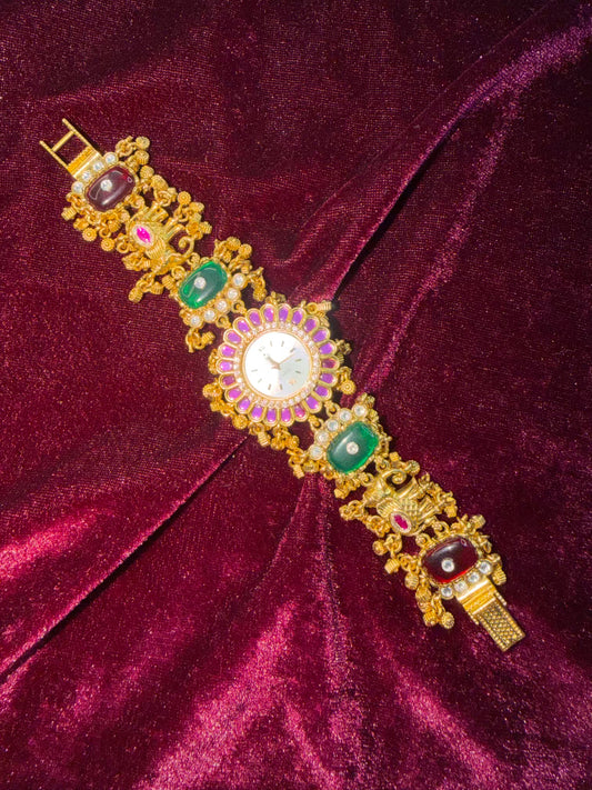 Ghungroo loaded Dial Maharani Watch Heritage Bracelet