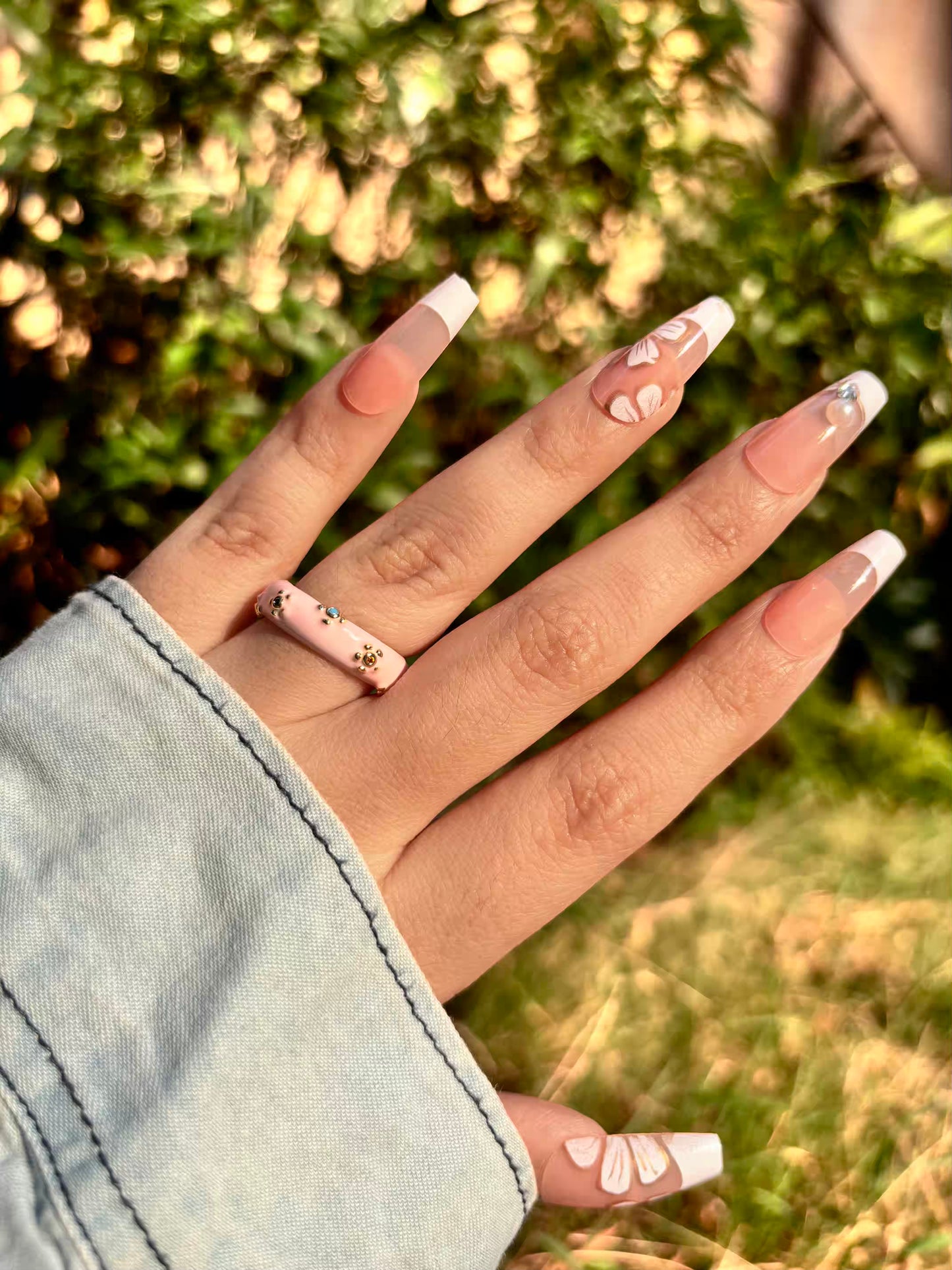 Baby Pink Stars Band Ring - Adjustable