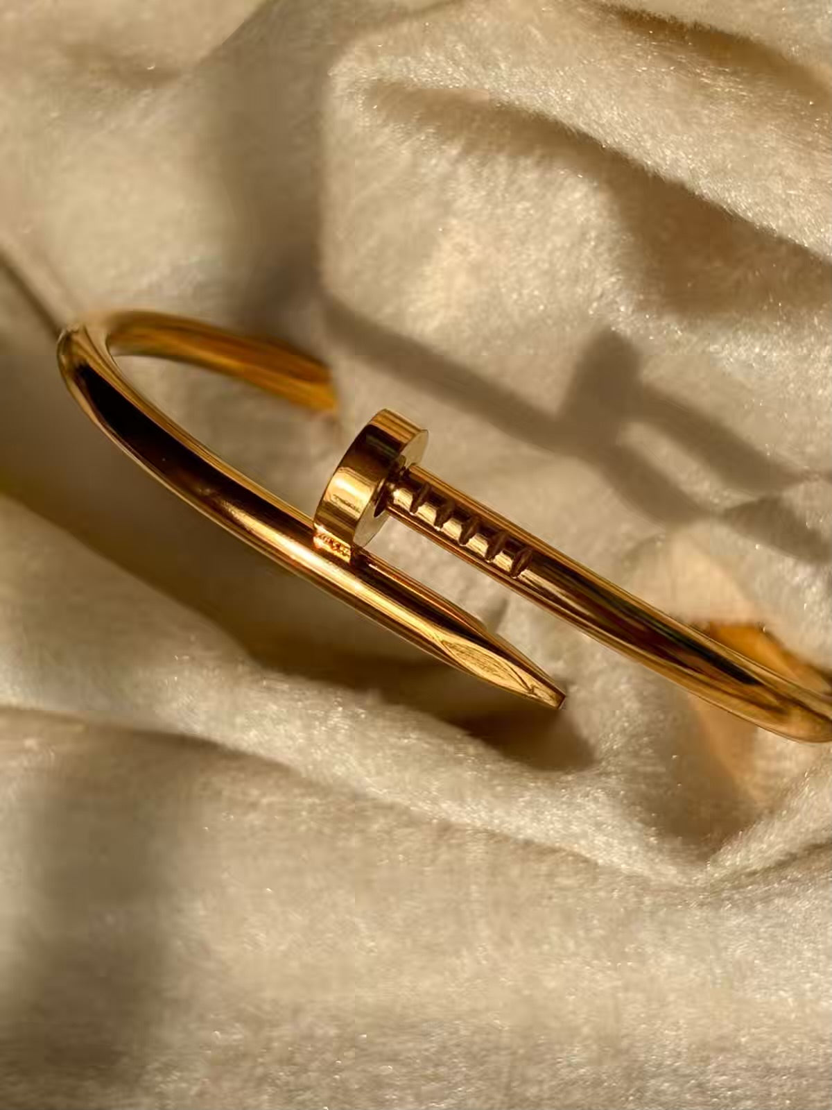 Premium Nail Kada Bracelet Bangle - 22k Gold Plated