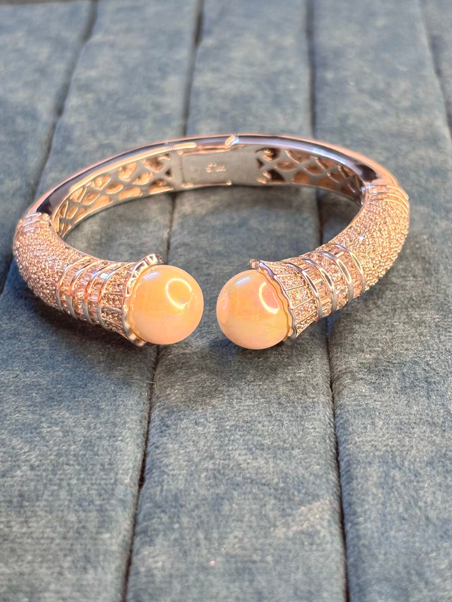 Pearls Luxury Rhodium Plated Bracelet