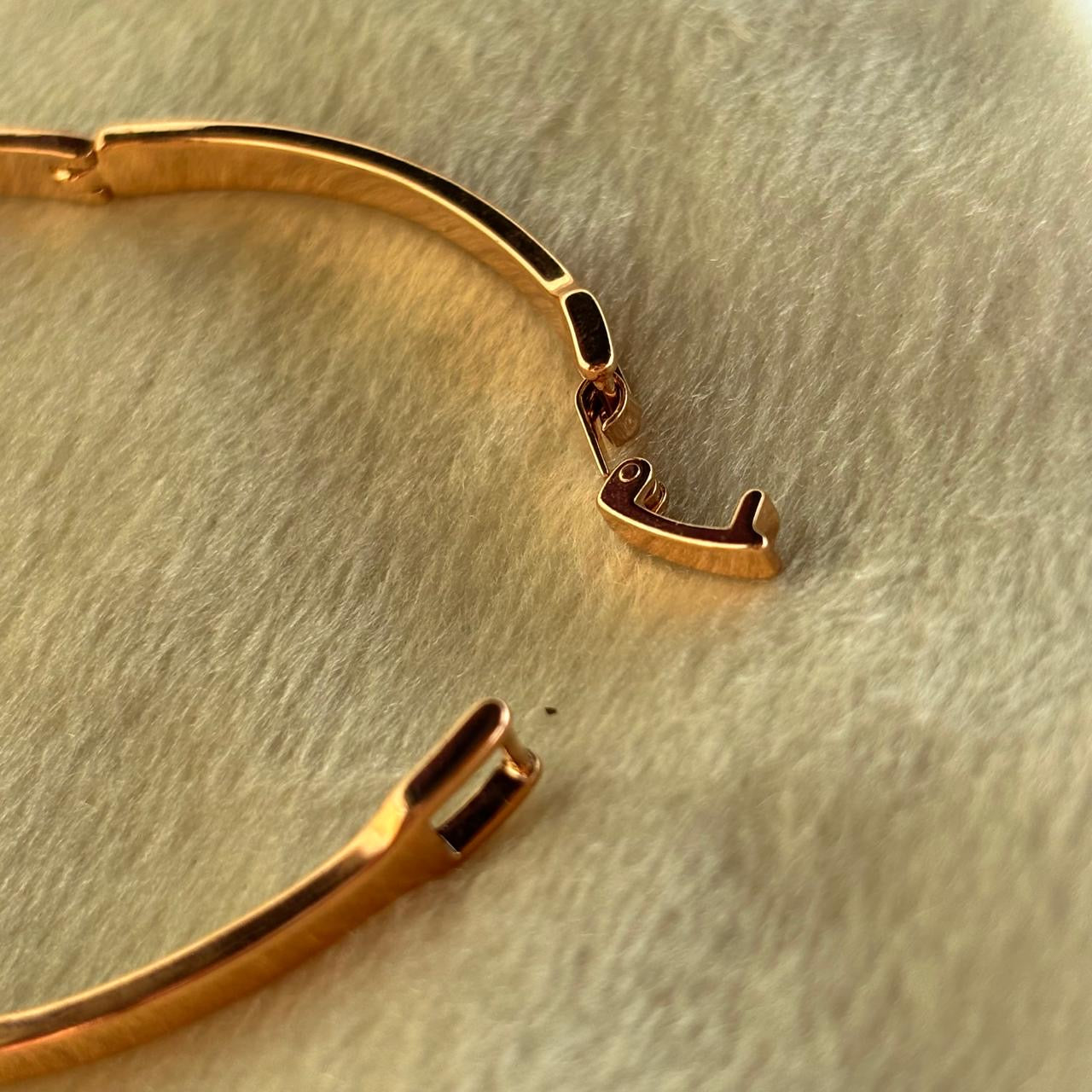 Premium Solitaire Diamonds Kada Bracelet 18k Gold Plated Bangle
