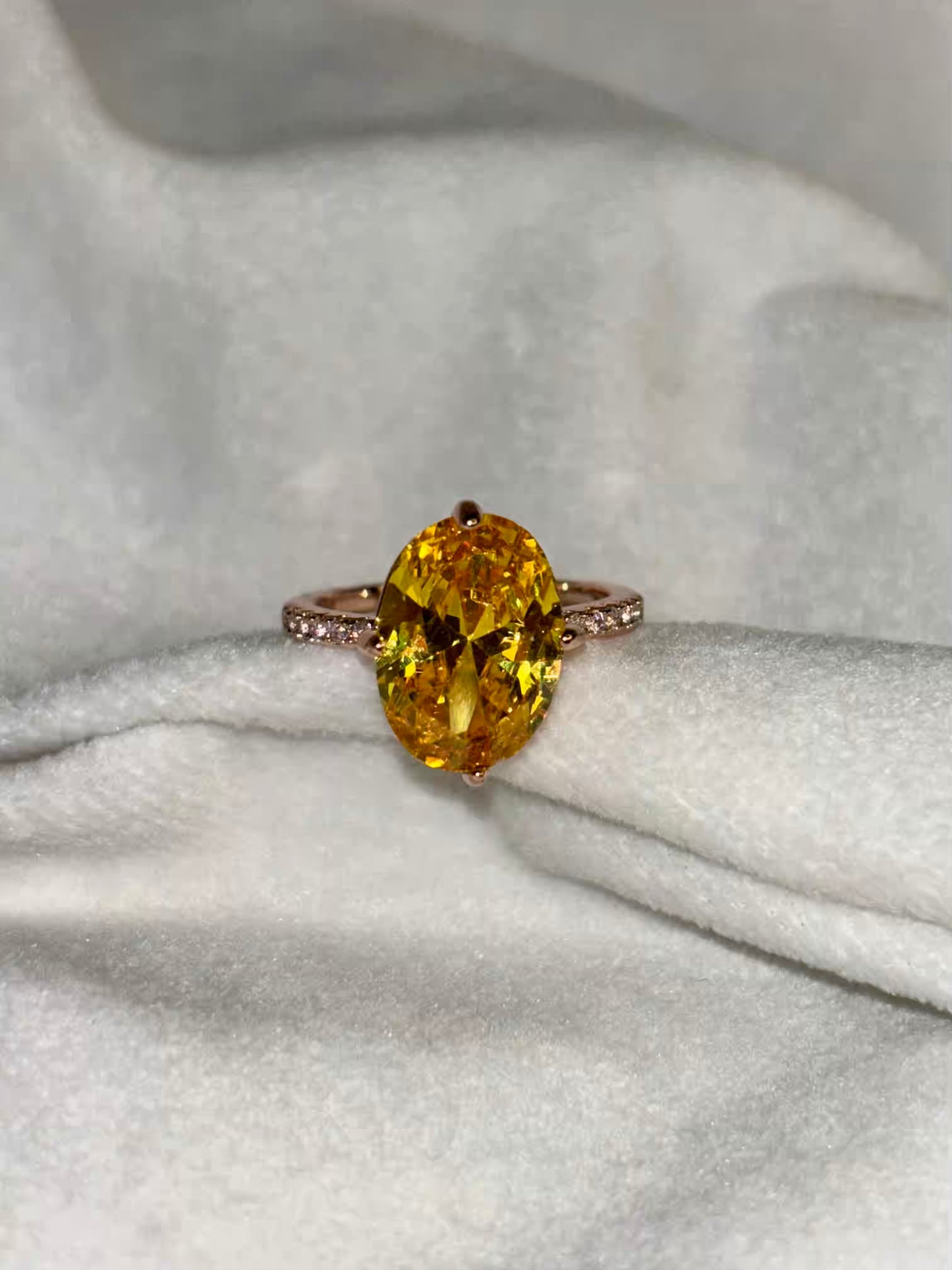 Yellow Sapphire Pukhraj Ring for Career / Business - Rose Gold