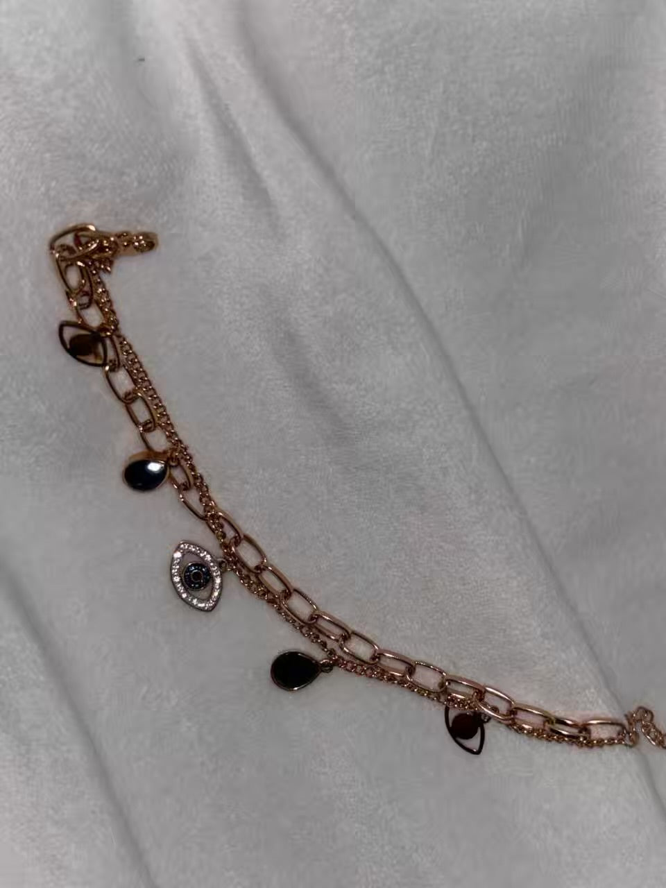 Nazar Battu Blue Evil Eye Rose Gold Bracelet