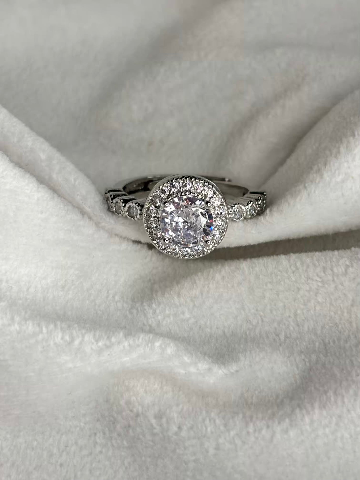 Elysia Solitaire Silver Ring Adjustable