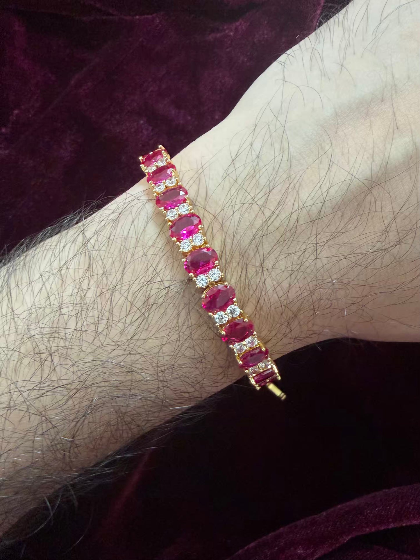 Men's Ruby Rakhi Bracelet