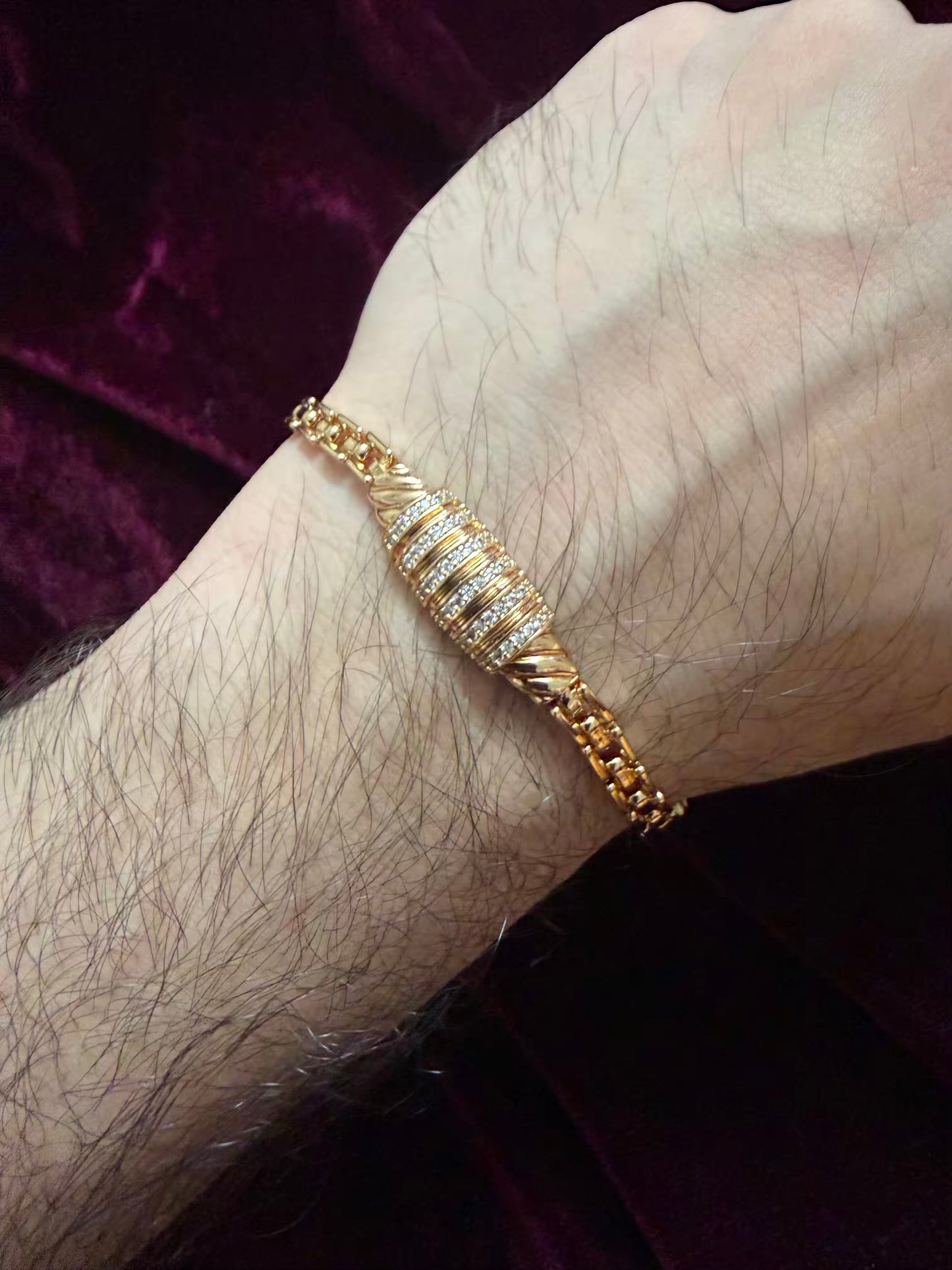 Spiral Diamonds Men's Rakhi Bracelet